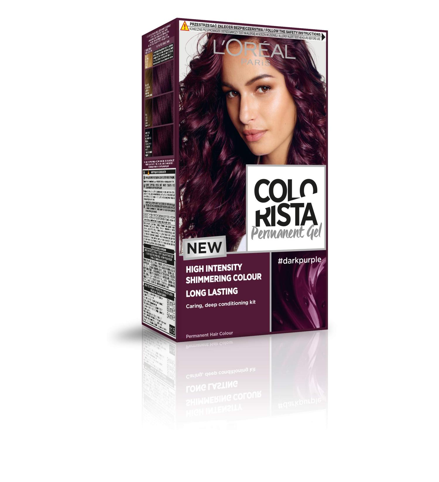 Loreal Colorista Permanent Gel Hair Dye Dark Purple 60 ml - Buy Online on GoSupps.com
