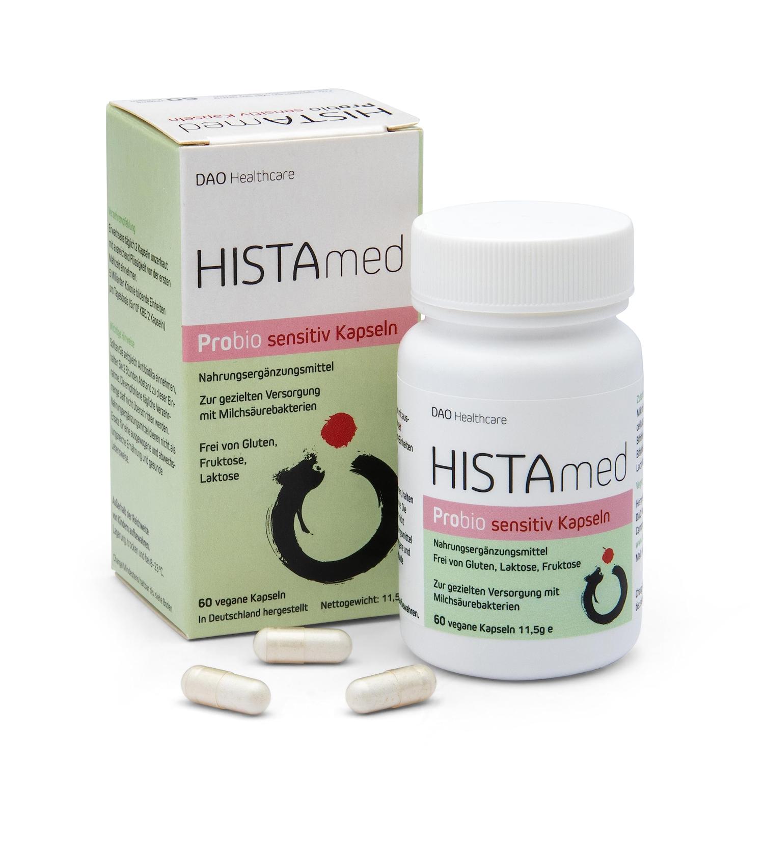  Histamed HISTAmed Sensitiv 60 vegan capsules for a targeted supply of lactic acid bacteria The sensitive alternative - Buy Online on GoSupps.com