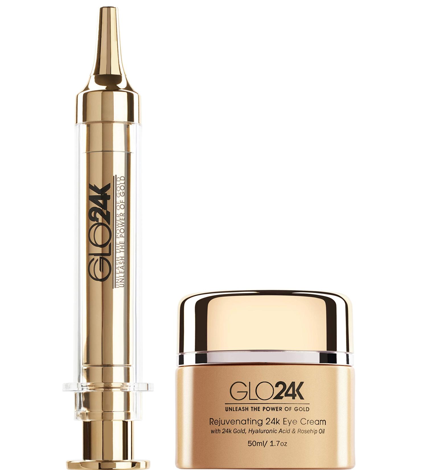 GLO24K Eye Care Set: 24k Instant Facelift & Eye Cream for Youthful Eyes | For Your Eyes Only! - Buy Online on GoSupps.com