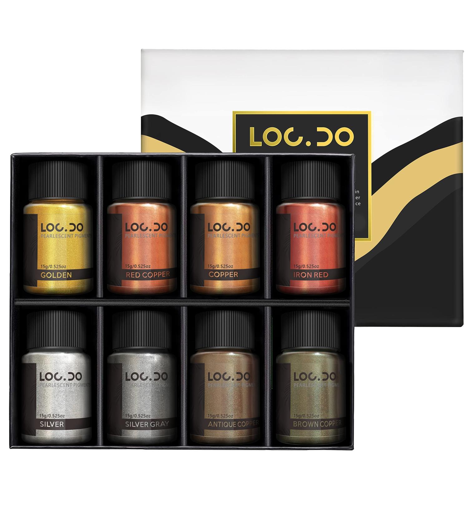 LOCDO Metallic Pigment Powder 8 Colors Shimmer Mica Powder for Epoxy Resin, Clay, Nail Art - 15ml Red - Buy Online on GoSupps.com