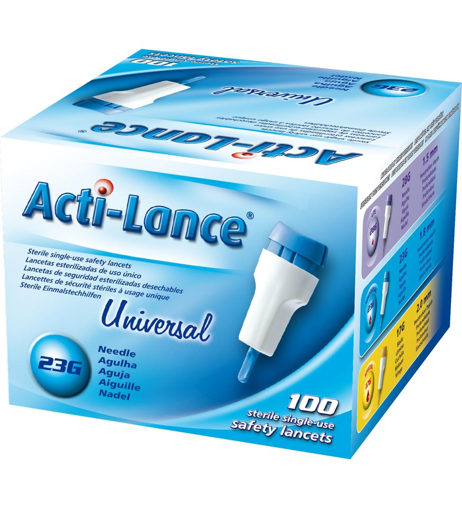 Acti-Lance 7156 23G x 1.8mm Safety Lancet (Blue) - Pack of 100 - Buy Online on GoSupps.com