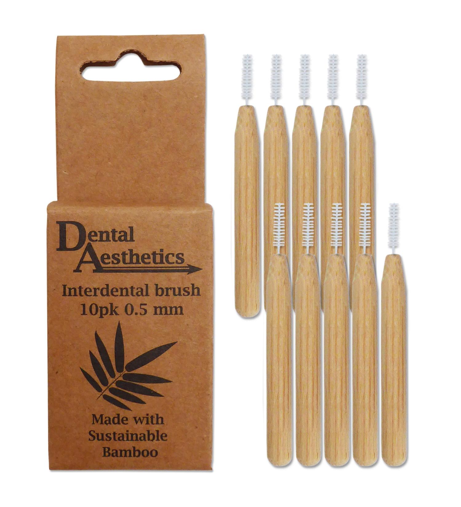 Bamboo Interdental Brushes Bamboo Handle Eco-Friendly 0.5mm Pack of 10