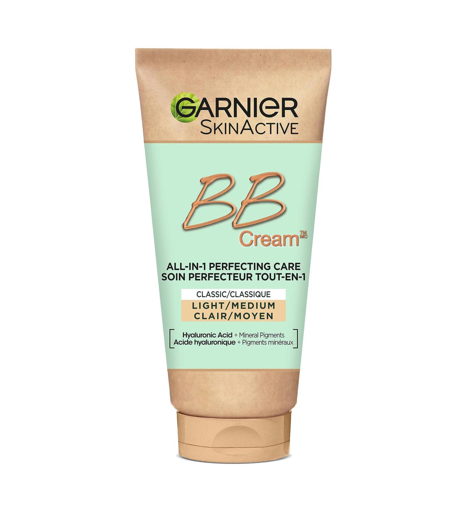 Garnier BB Cream Classic with Hyaluronic Acid + Aloe Vera 5-in-1 Skin Perfector SkinActive Light/Medium - 50ml 50 ml (Pack of 1) Beige - Buy Online on GoSupps.com