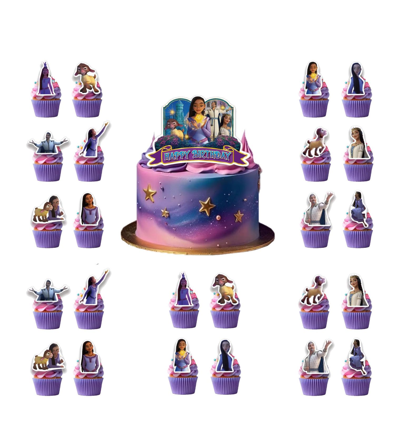 25 Pcs Wish Asha Cake Toppers for Girls Boys Wish Asha Cake Decorations Wish Asha Cupcake Toppers Wish Asha Birthday Party Decorations Supplies - Buy Online on GoSupps.com