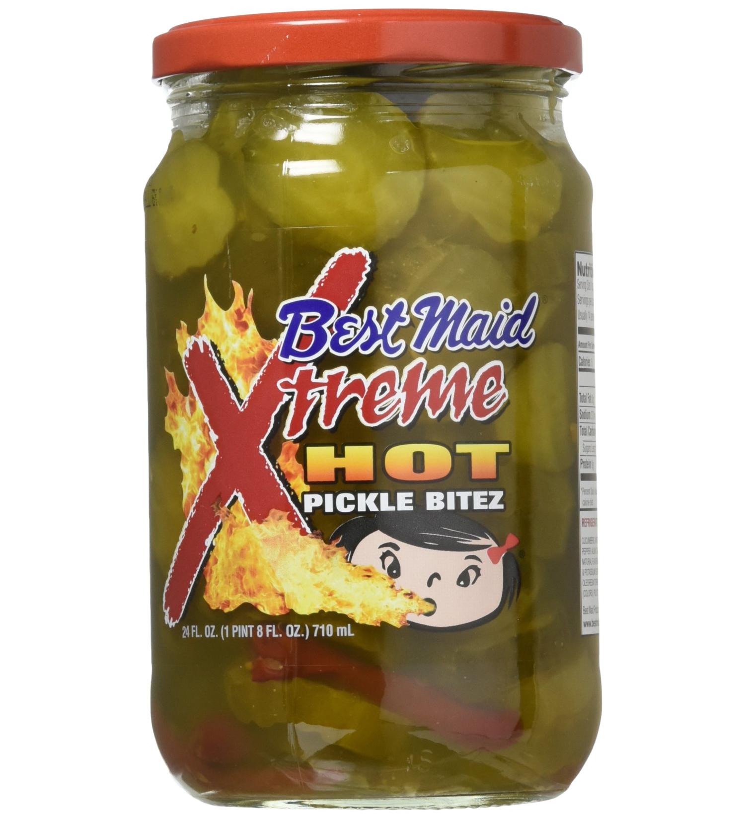Best Maid Xtreme Hot Pickle Bitez 24oz Jar - Pack of 2 | Spicy Snack Delight - Buy Online on GoSupps.com