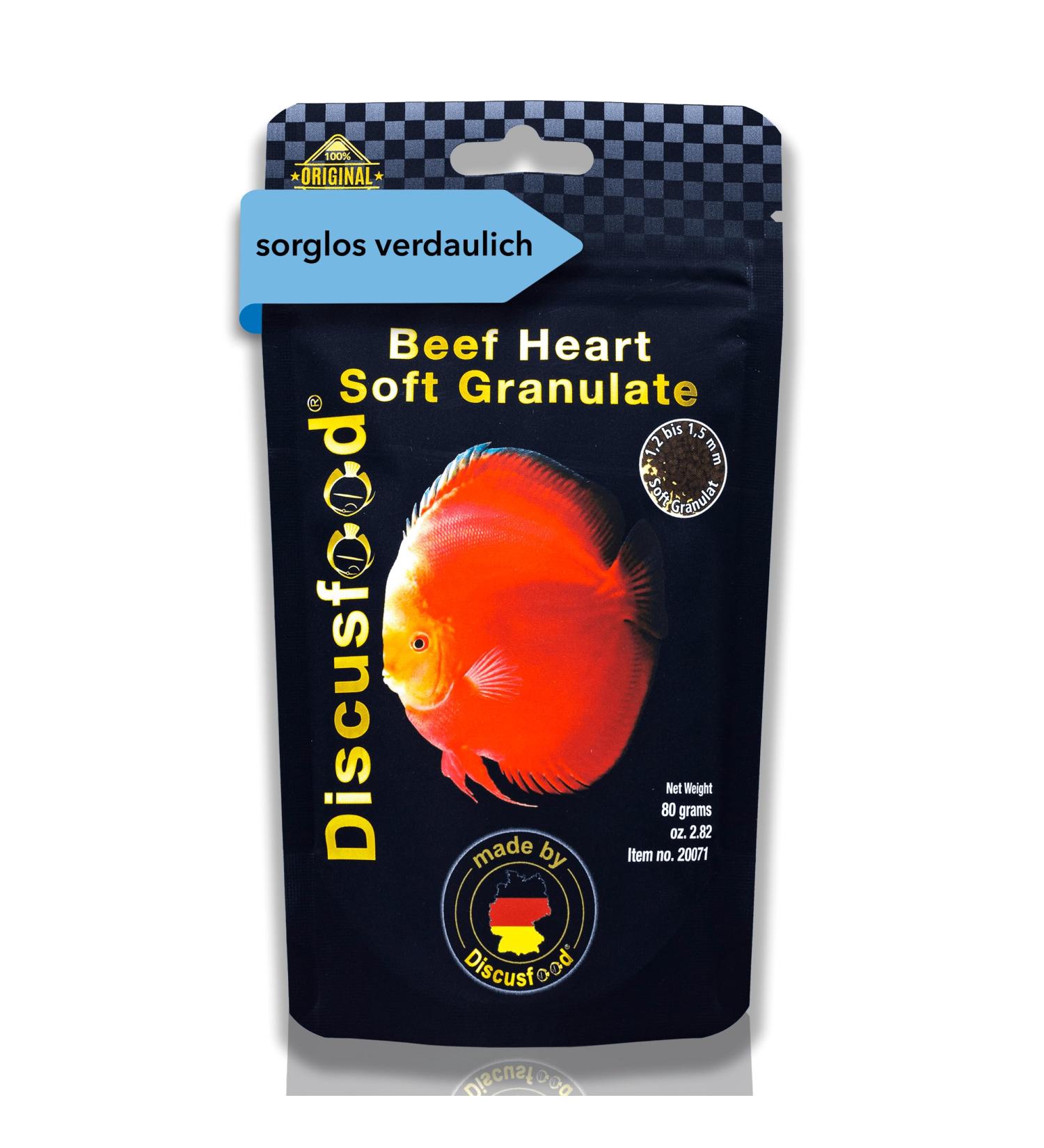 Discusfood Beef Heart XL Nourriture sous forme de granul s pour poisson-disque 80 g - Buy Online on GoSupps.com