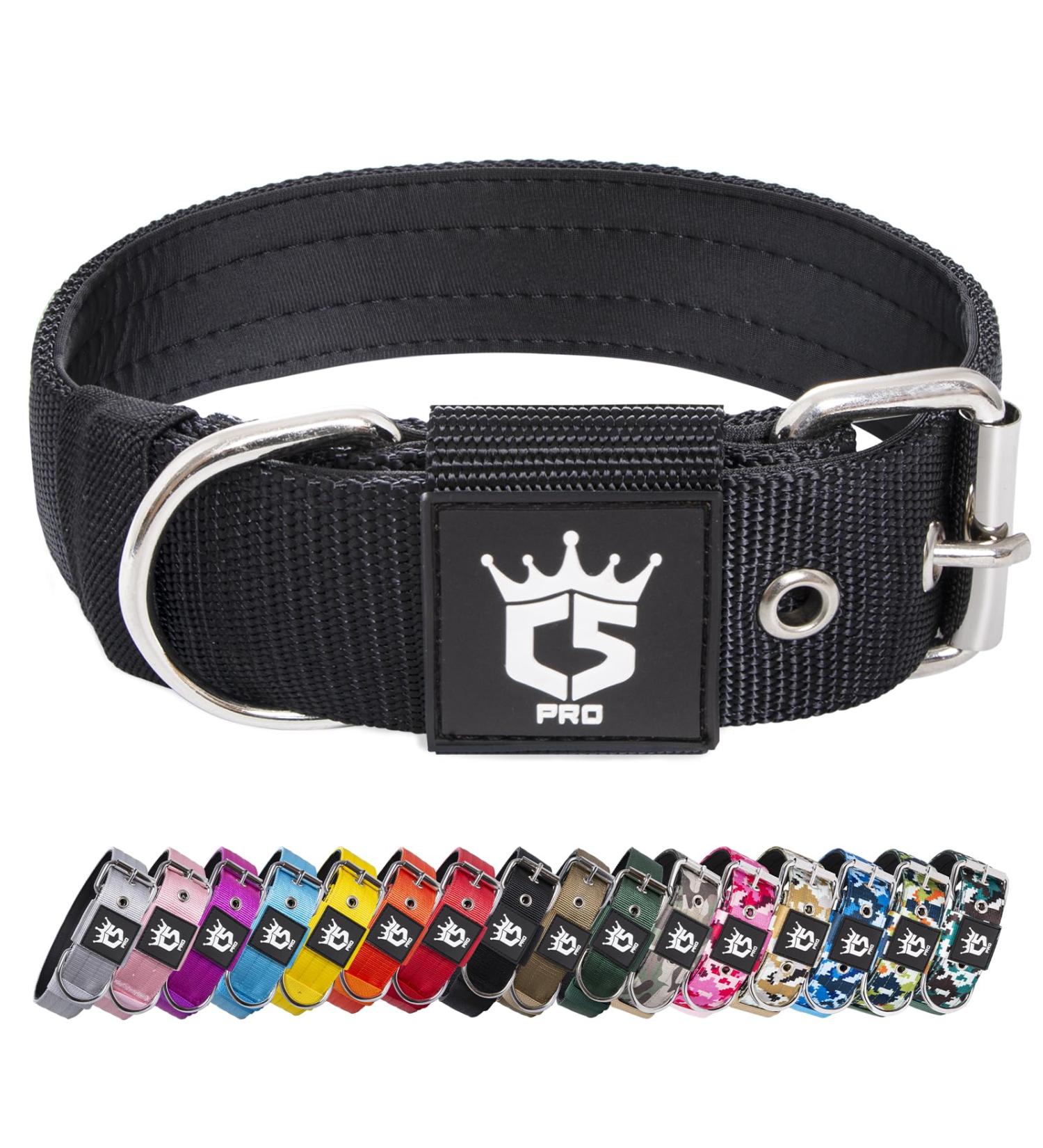 Buy Tspro Tactical Dog Collar - Military Quality 3.8 cm Wide Adjustable L Size (52cm-60cm) Strong Black Dog Collar with Robust Metal Buckle - Buy Online on GoSupps.com