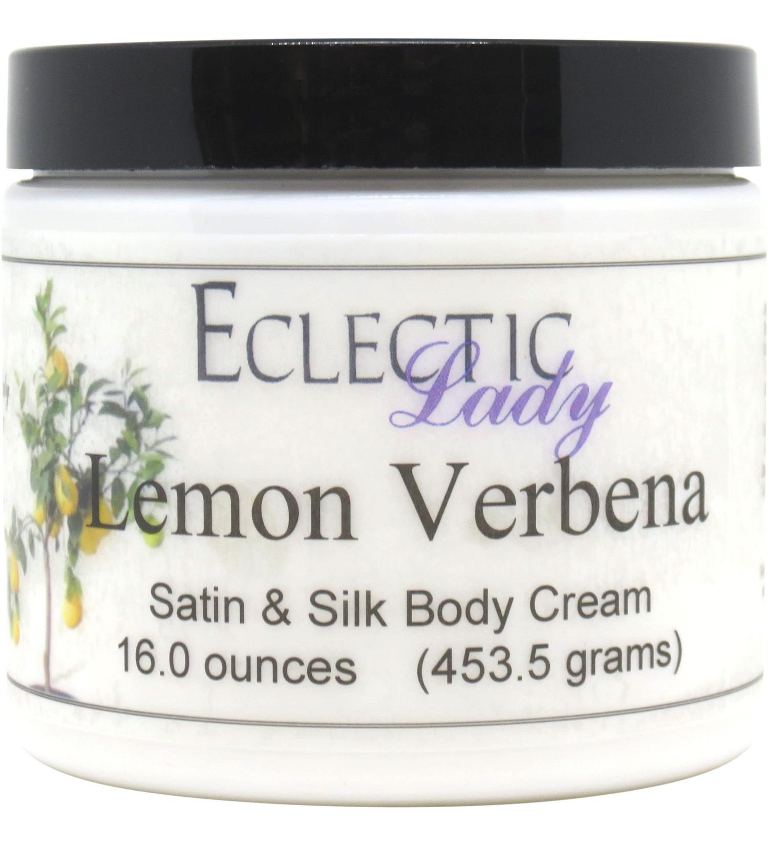 Eclectic Lady Lemon Verbena Satin and Silk Cream Body Cream Body Lotion 16 oz - Shea Butter Aloe Silk Amino Acids Vitamin E Phthalate-Free Handcrafted in USA - Perfect For Women 16 Ounce