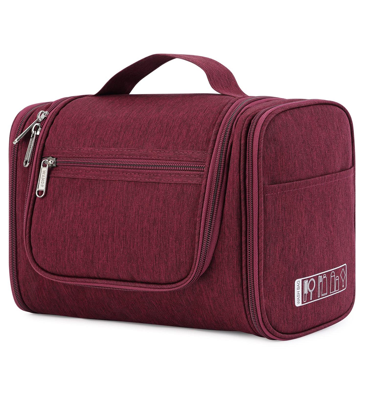 WANDF Large Hanging Toiletry Wash Bag Travel Makeup Organizer (Red) - Men and Women's Cosmetic Storage Solution - Buy Online on GoSupps.com