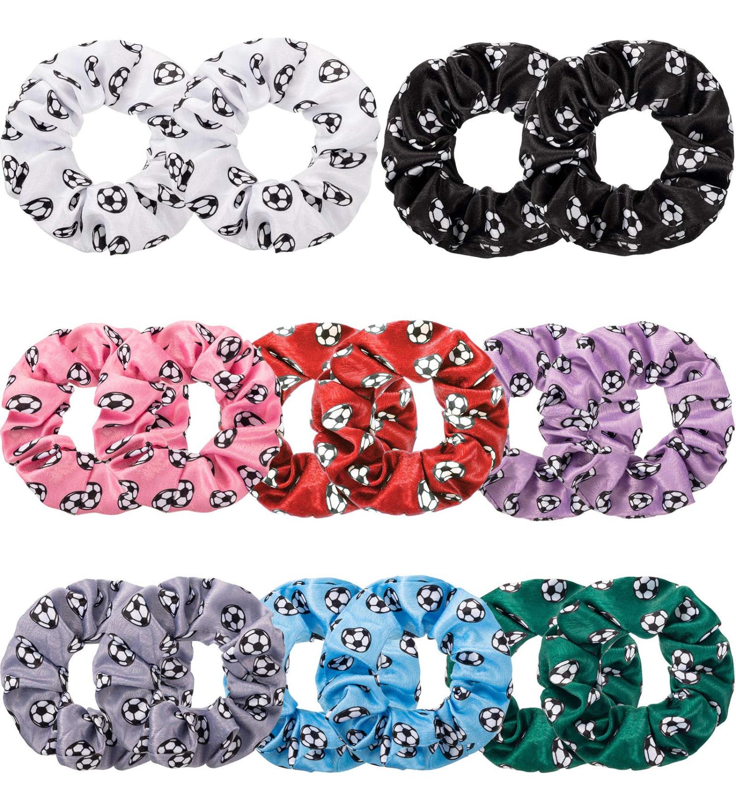Syhood 16-Piece Soccer Hair Scrunchies - Elastic Hair Ties for Girls & Women Players, Coaches, Teams | Sport Hair Accessories - Buy Online on GoSupps.com