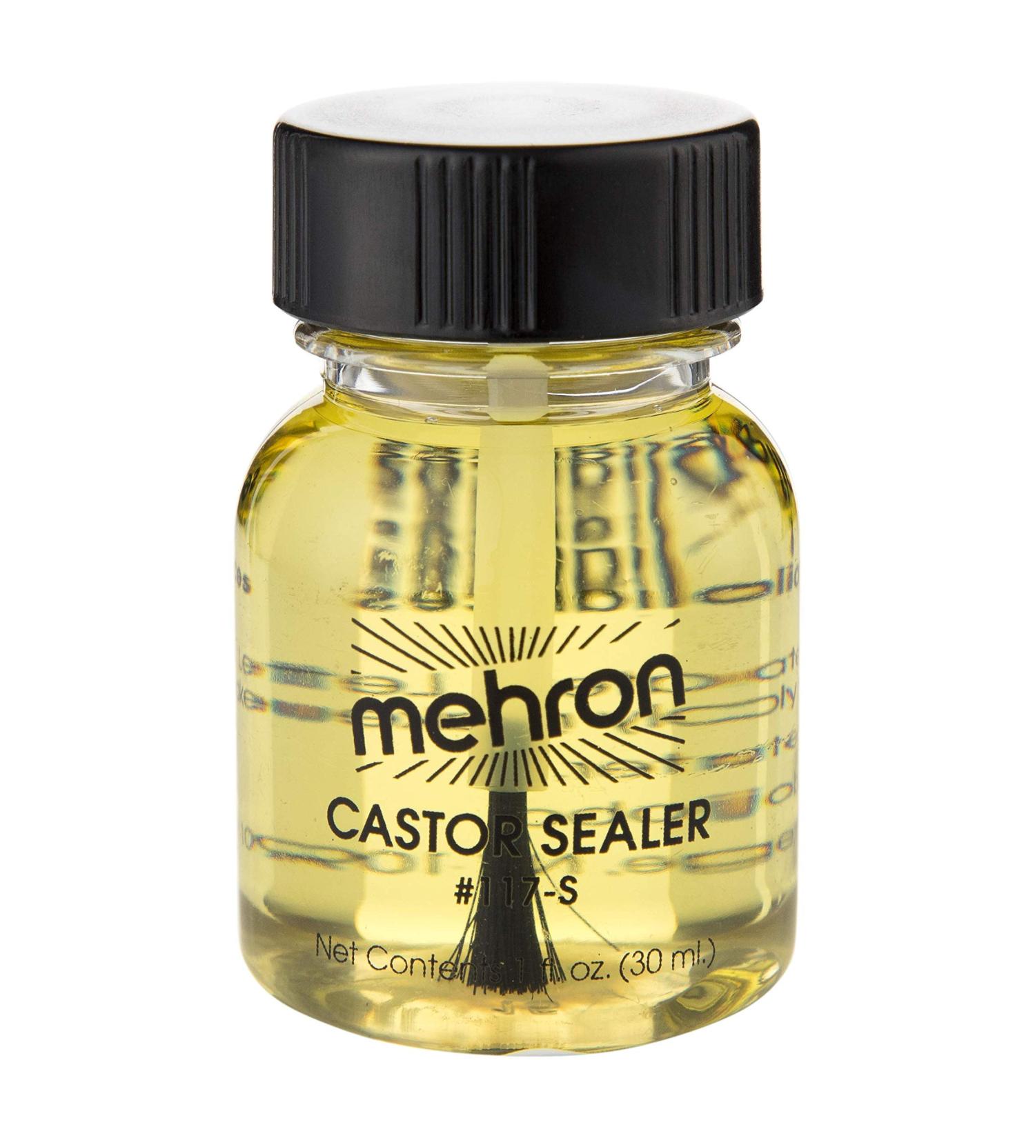 Mehron Makeup Castor Sealer 1 oz with Brush - Latex Sealing Solution - Buy Online on GoSupps.com
