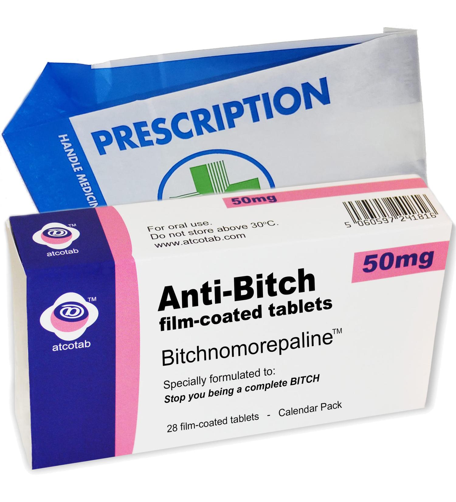 atcotab Joke Anti Bitch Pill Box Prank - Fill with your own sweets or chocolates - Great Xmas or Birthday Gift Secret Santa - Buy Online on GoSupps.com