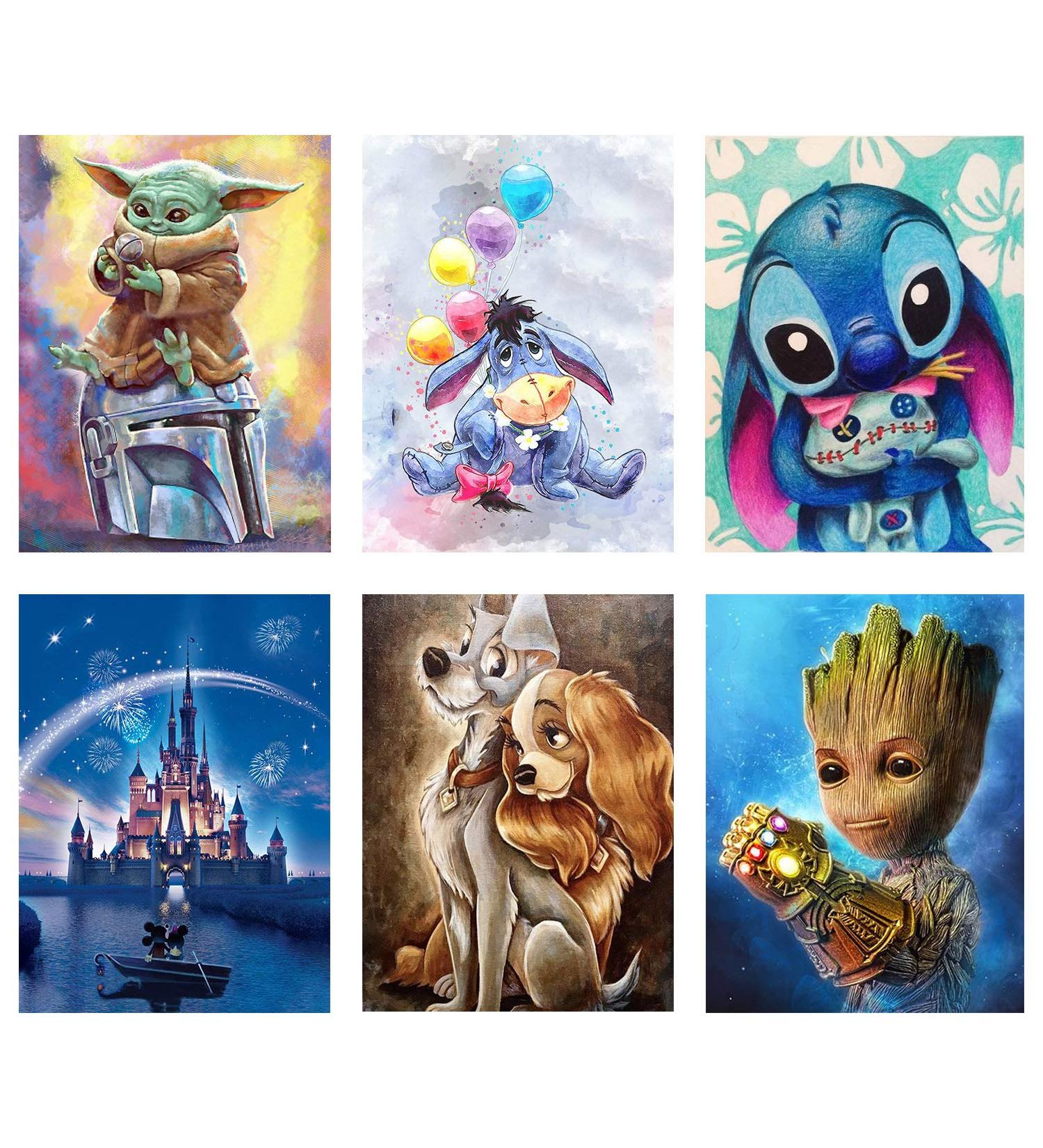 6 Pack DIY Full Drill 5D Diamond Painting Kits for Adults and Kids - Crystal Rhinestone Cross Stitch Art Sets - Cartoon Pictures - Beginners Crafts - 9.8 X 13.8 Inch - Buy Online on GoSupps.com
