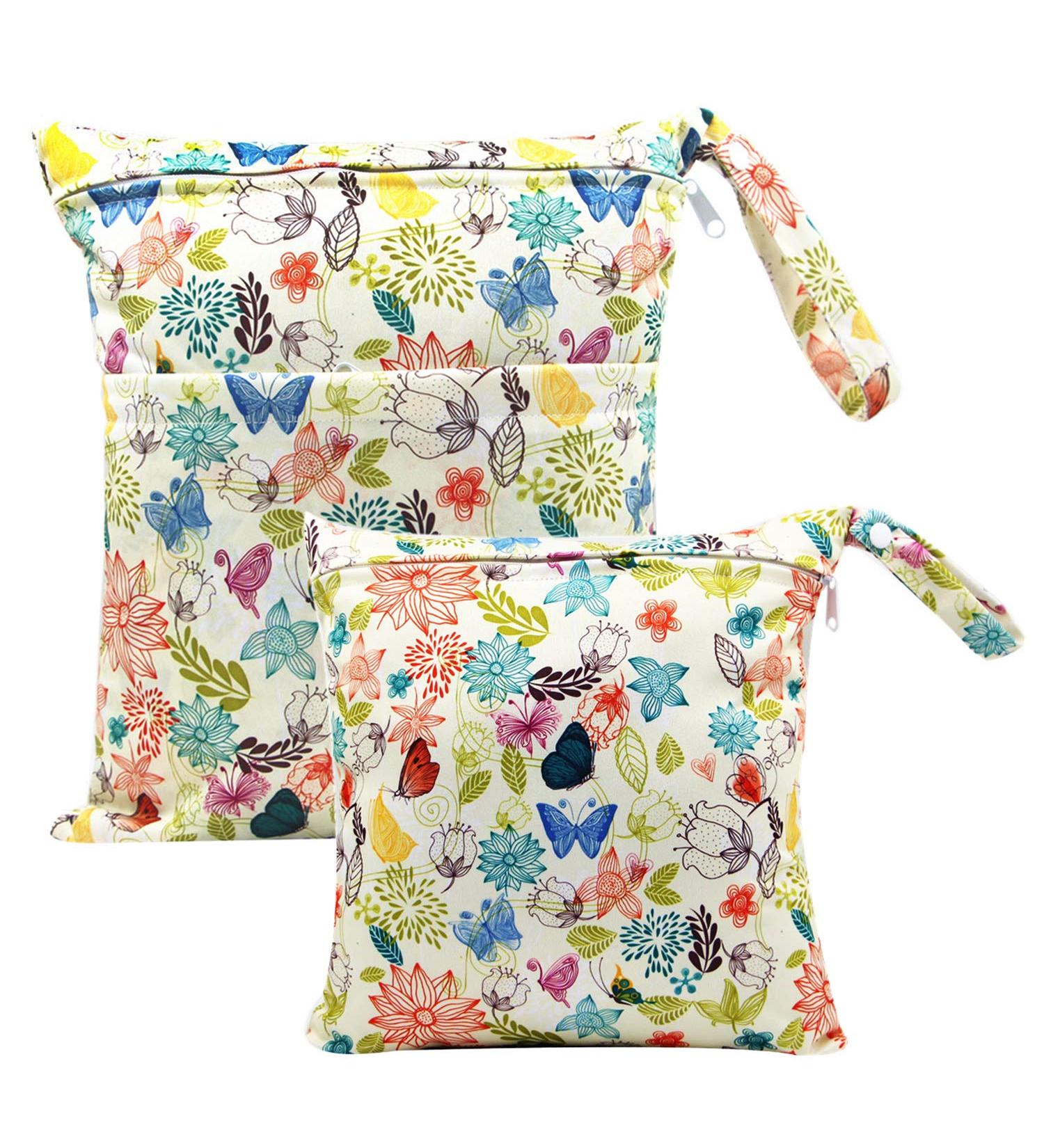 FenFang Wet Dry Cloth Diaper Bag | Daycare Nappy Organizer | Waterproof Reusable Storage Bag (Yellow) - Buy Online on GoSupps.com