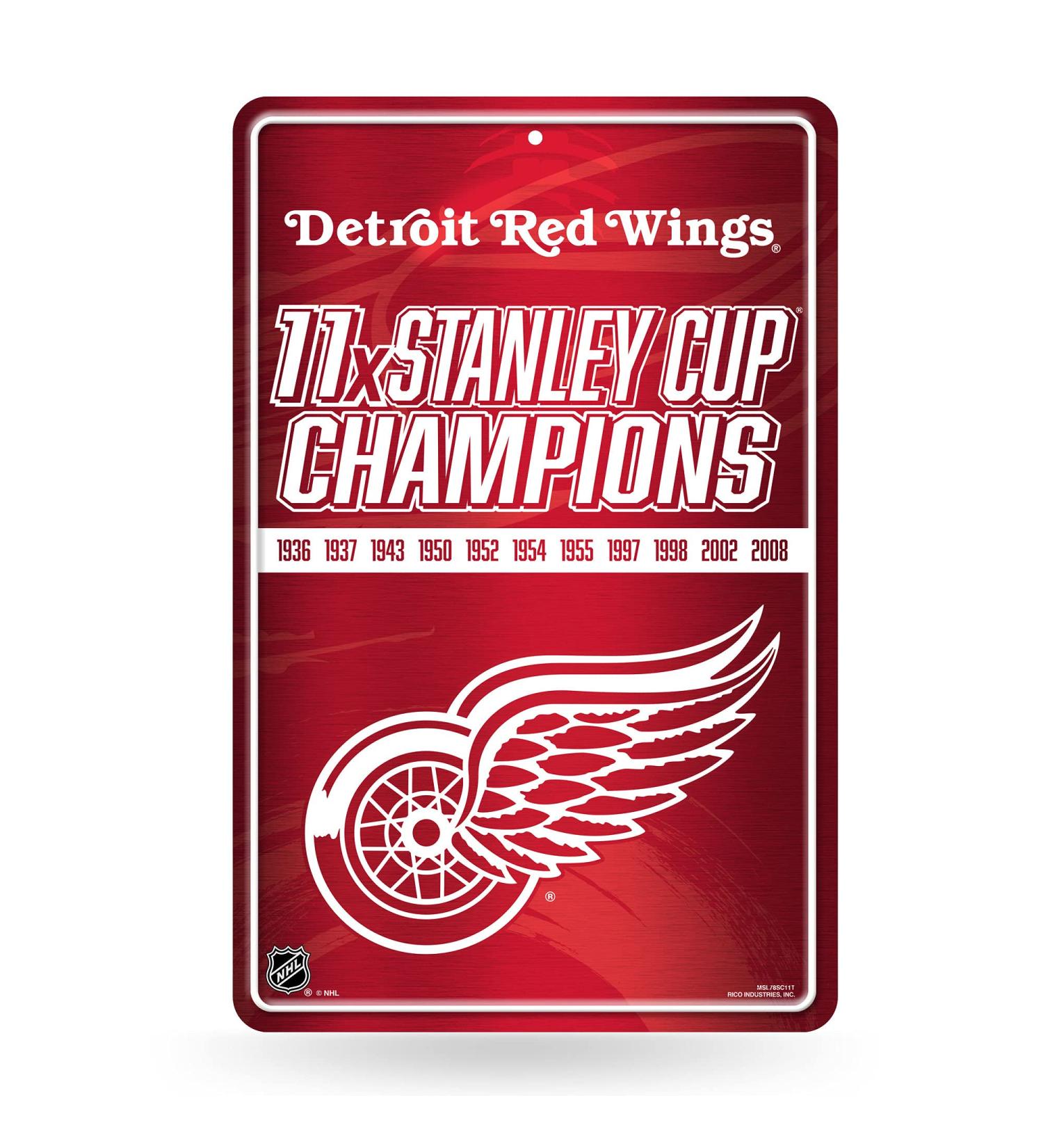 Rico Industries NHL Detroit Red Wings Large Metal Sign - 11x17 | Perfect Home Decor for Fans - Buy Online on GoSupps.com