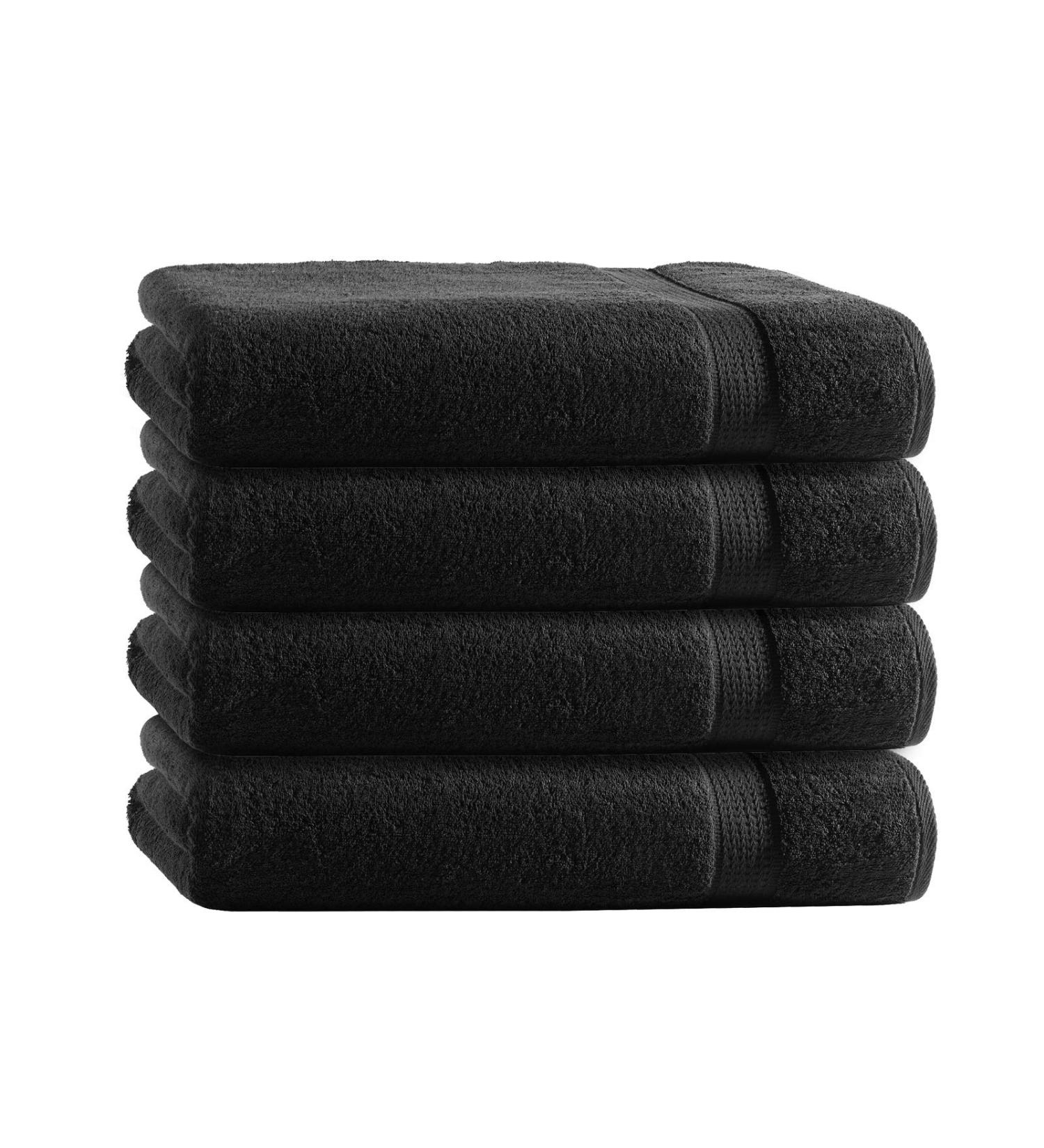 Class Home Collection 100% Cotton Black Terry Towels - Pack of 4 (50x100 cm) - Premium Quality for Ultimate Comfort - Buy Online on GoSupps.com
