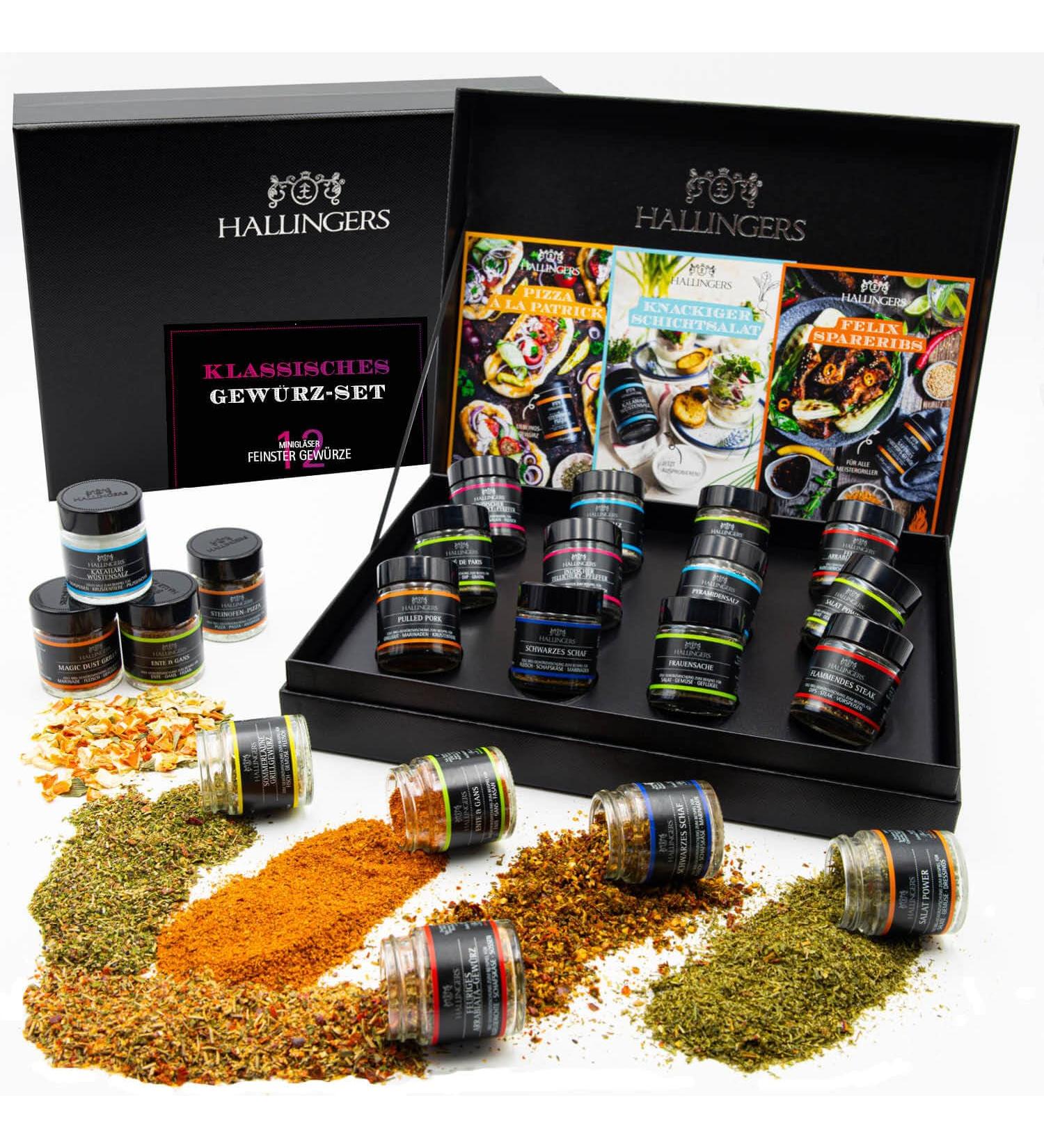Hallingers Classic Spice Set - Handmade 12 Spice Gift Set | Perfect for Mother's Day & Father's Day | Unique Global Flavors - Buy Online on GoSupps.com