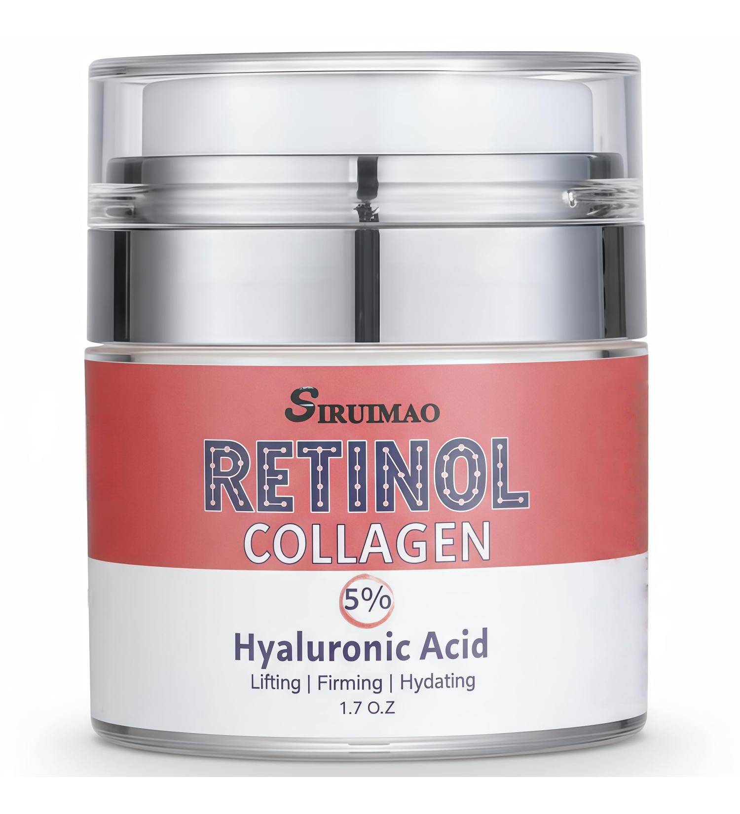 SIRUIMAO Retinol Collagen & Hyaluronic Acid Cream Anti-Wrinkle Face Moisturizer for Day & Night Use | Firming Neck & D collet Treatment 1.7 fl oz - Buy Online on GoSupps.com