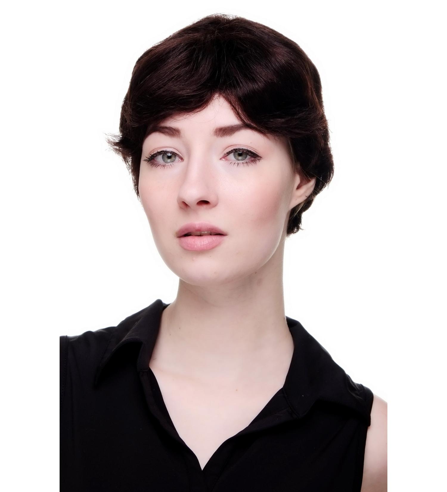 100% Human Hair Short Wavy Women's Wig - Dark Brown | Cheeky Style 9908HH-4 | International Shipping Available - Buy Online on GoSupps.com