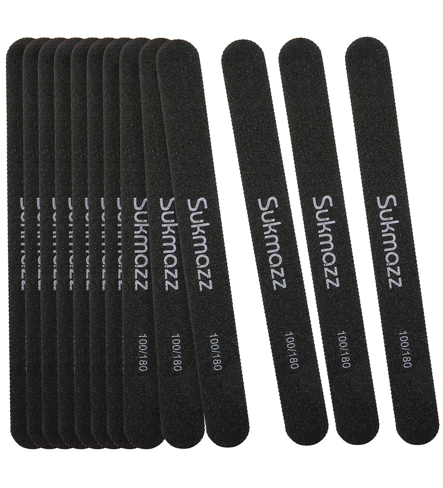 Sukmazz 12PCS Professional Double Sided Nail Files Set for Home Use - 100/180 Grit - Buy Online on GoSupps.com