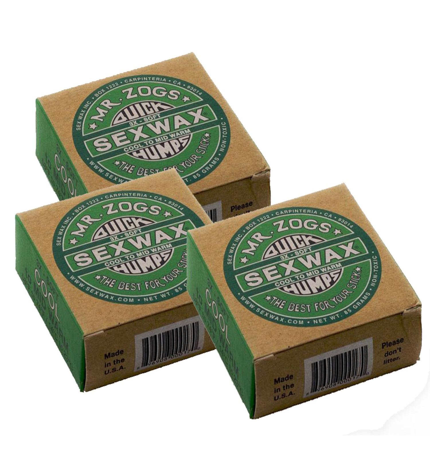 Sex Wax Quick Humps Coconut (Choose Temperature) (3X Cool to Mid Warm, 3 Pack)