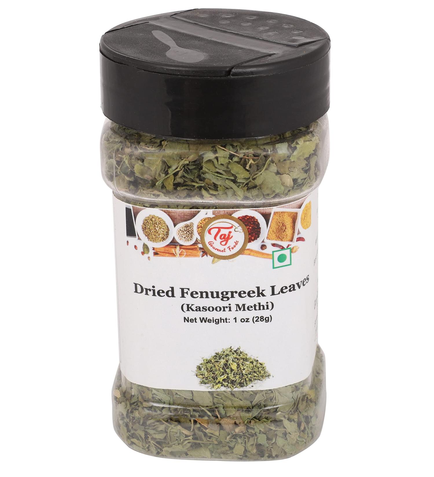 Premium Taj Kasoori Methi Fenugreek Leaves - 1oz (28g) Pack - Buy Online on GoSupps.com