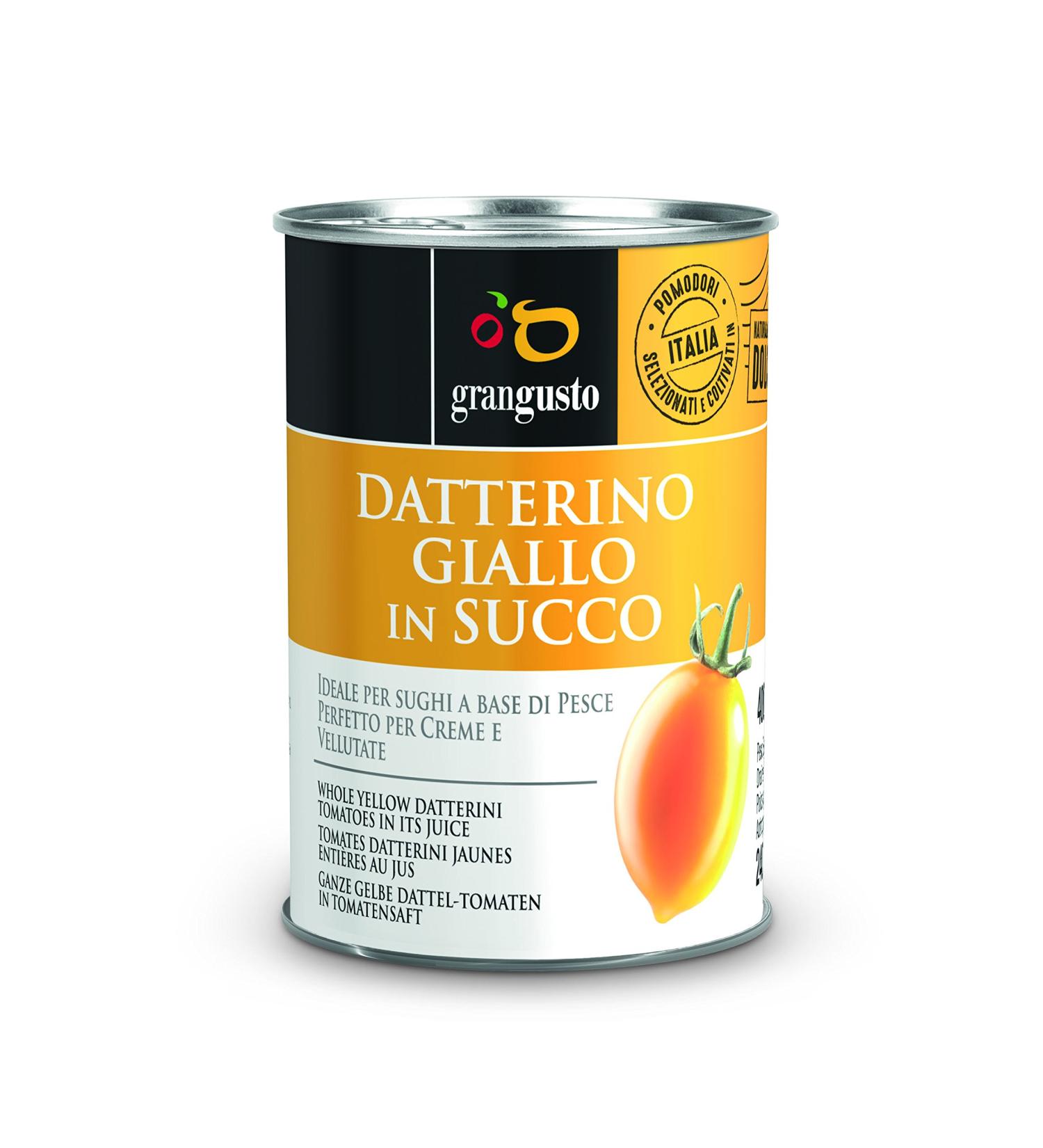 Grangusto Datterino yellow whole in juice "pomegranate" 400 g pack of 12