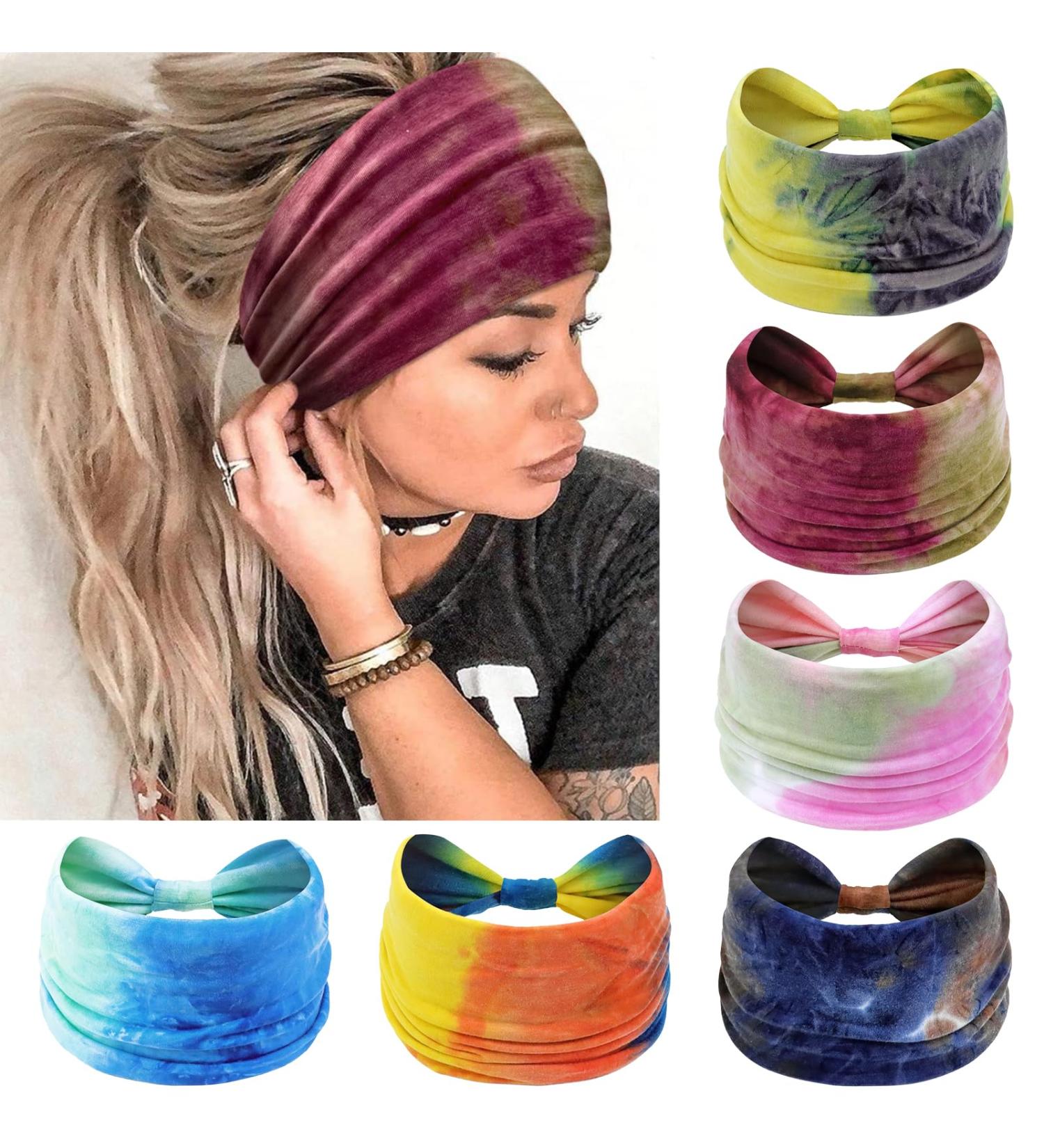 Kavya Tie-Dye Headband for Women - Soft Elastic Hairbands for Boho Fashion - Multi-Colored - UK Wide Delivery - Buy Online on GoSupps.com