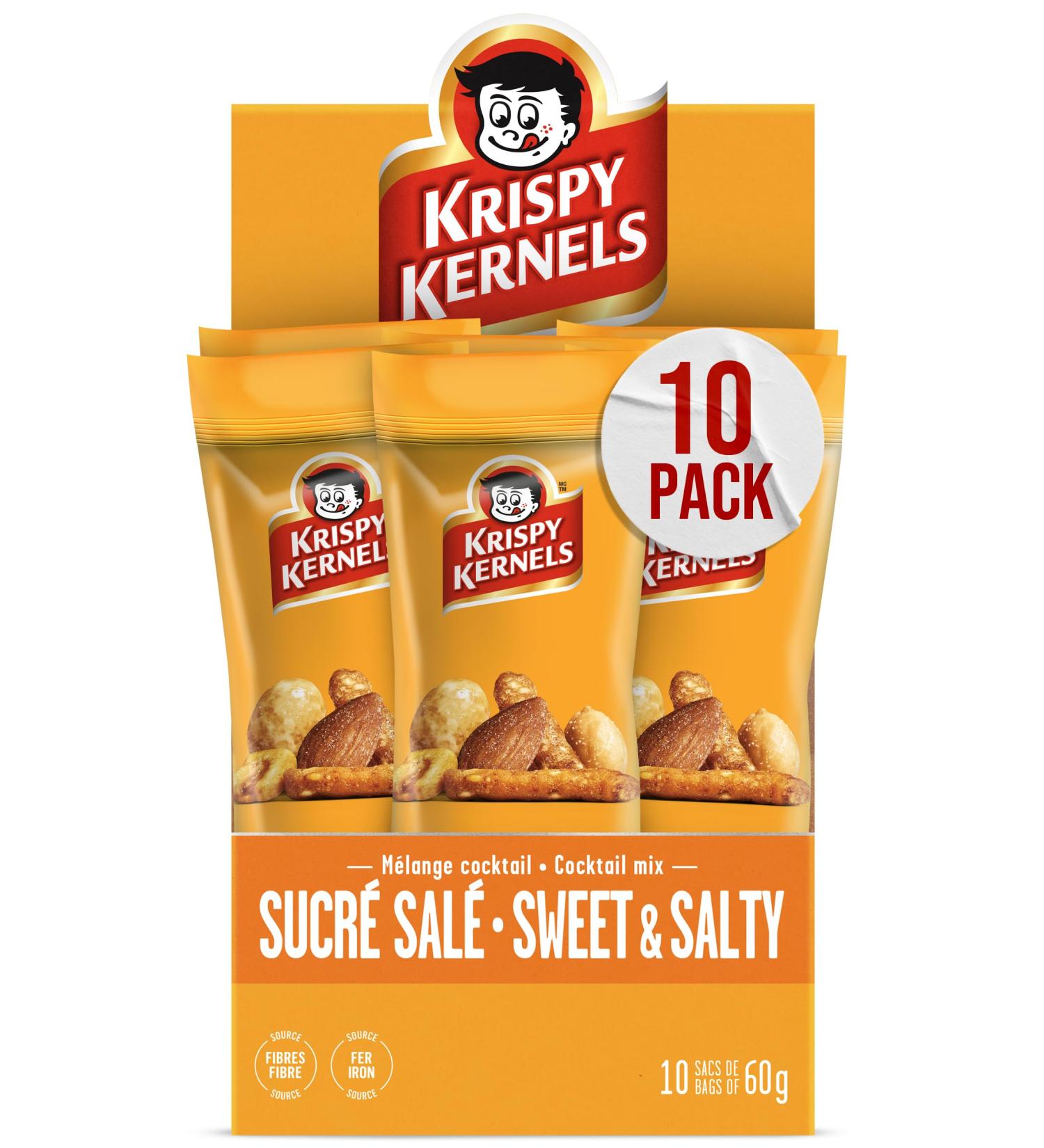 Cocktail Mix Sweet & Salty Grab and Go (60g x 10 Packs) by Krispy Kernels Sweet and Salty - Buy Online on GoSupps.com