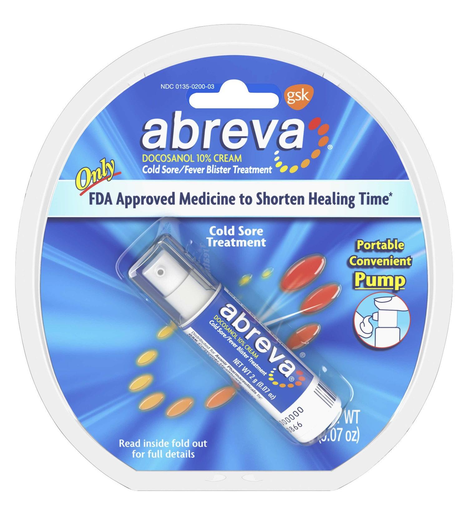 Abreva Cold Sore Treatment 0.07 oz - Fast Relief for Fever Blisters (1 Pack) - Buy Online on GoSupps.com