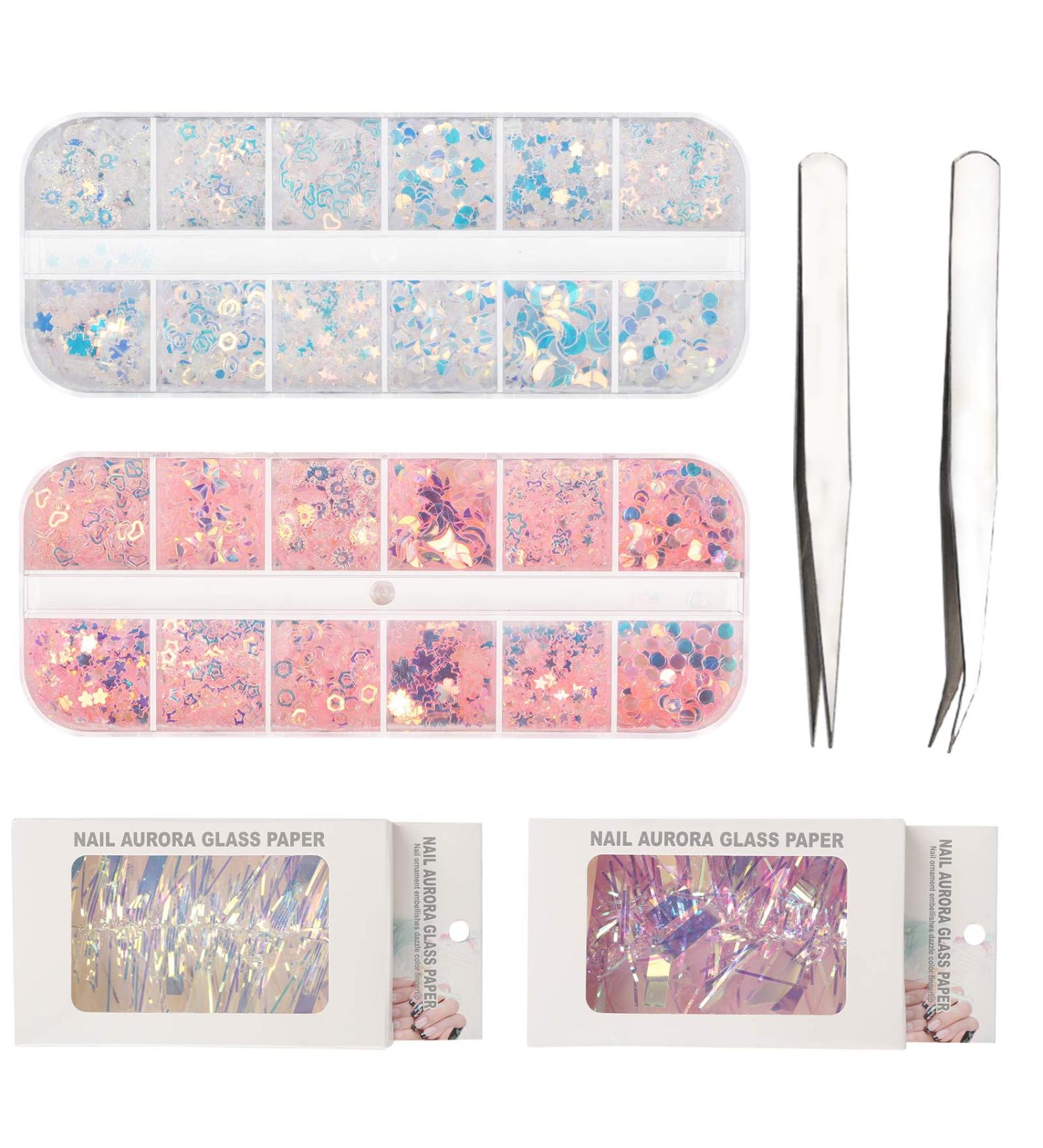 Airsmall 26stk. Nail Sticker Set - Glitter & Sequin Nail Art for Women | Rhinestones & Nail Film for Stunning Manicure Designs - Buy Online on GoSupps.com