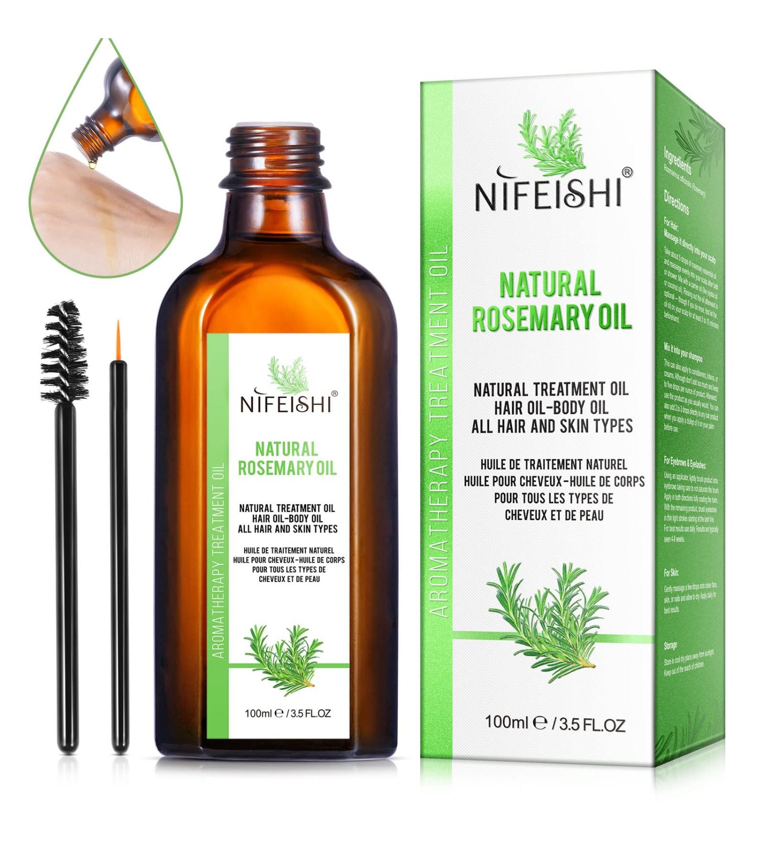 Organic Rosemary Oil for Hair Growth and Skin - 100ml | Pure Natural Essential Oil for Nourishing Scalp Treatment | Promotes Fuller, Thicker, Healthier Hair | Suitable for Men and Women - Buy Online on GoSupps.com