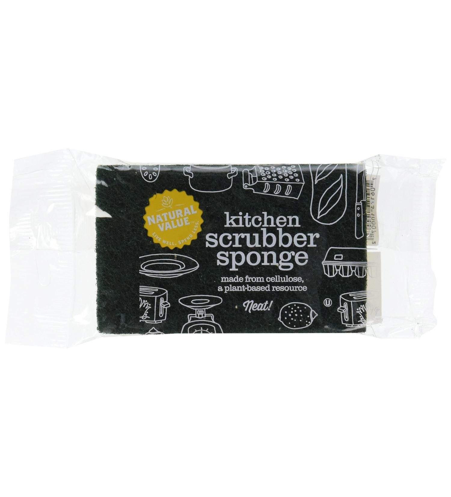 Natural Value Kitchen Scrubber Sponge - Pack of 24 Eco-Friendly Cleaning Sponges - Buy Online on GoSupps.com