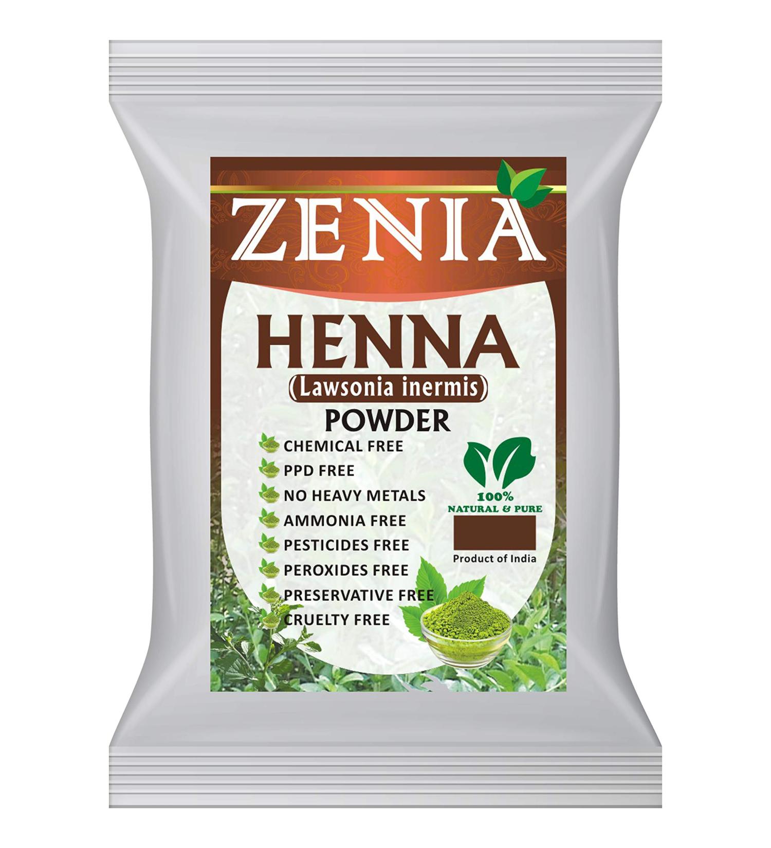 Zenia 100% Pure Natural Henna Powder 454g (1 lb) | Orange-Red Hair Color | Triple Sifted from Rajasthan - Buy Online on GoSupps.com