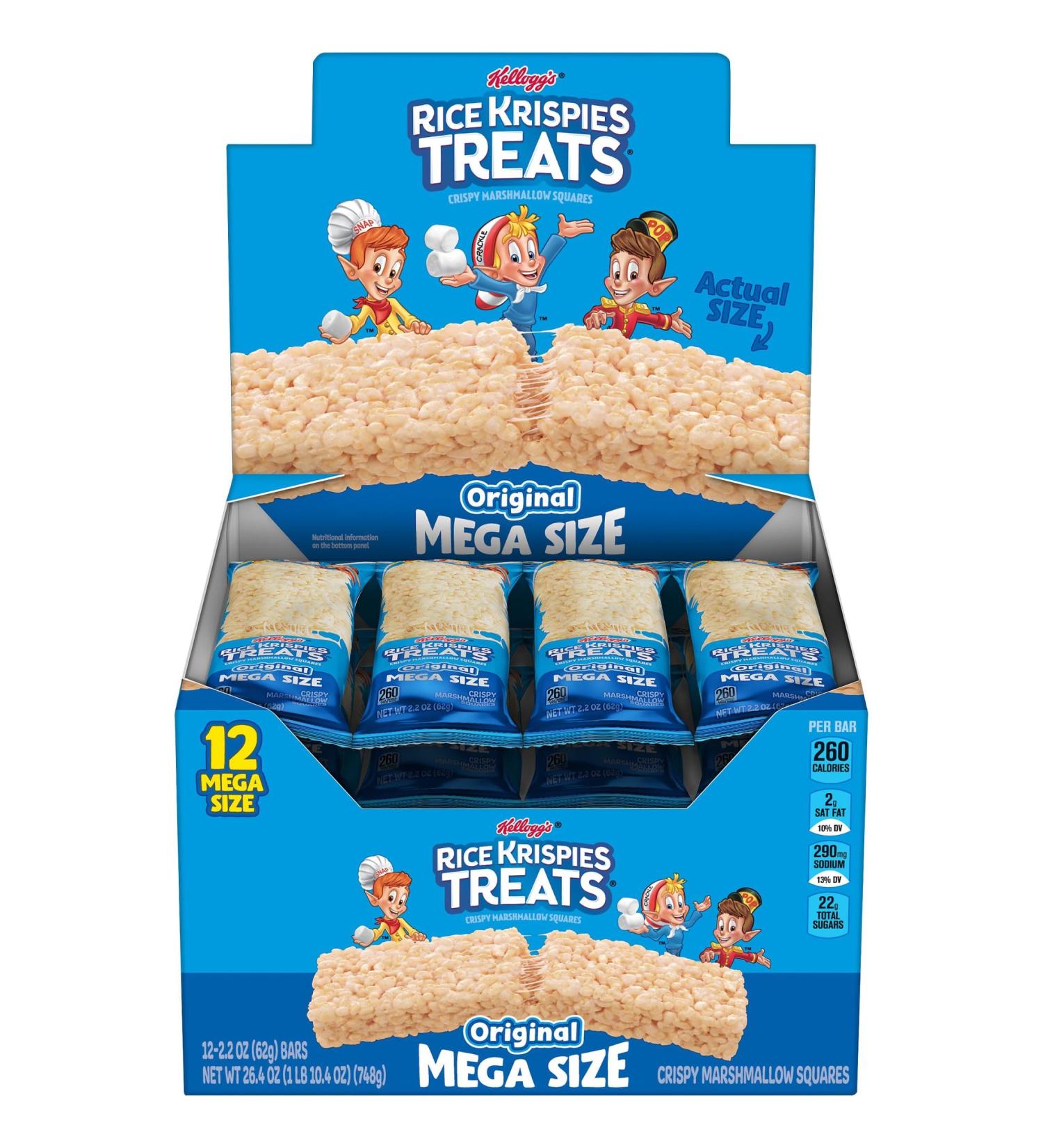 Rice Krispies Treats Marshmallow Snack Bar collations pour enfants d jeuner scolaire original barre de 62 4 g (1 bar) - Buy Online on GoSupps.com
