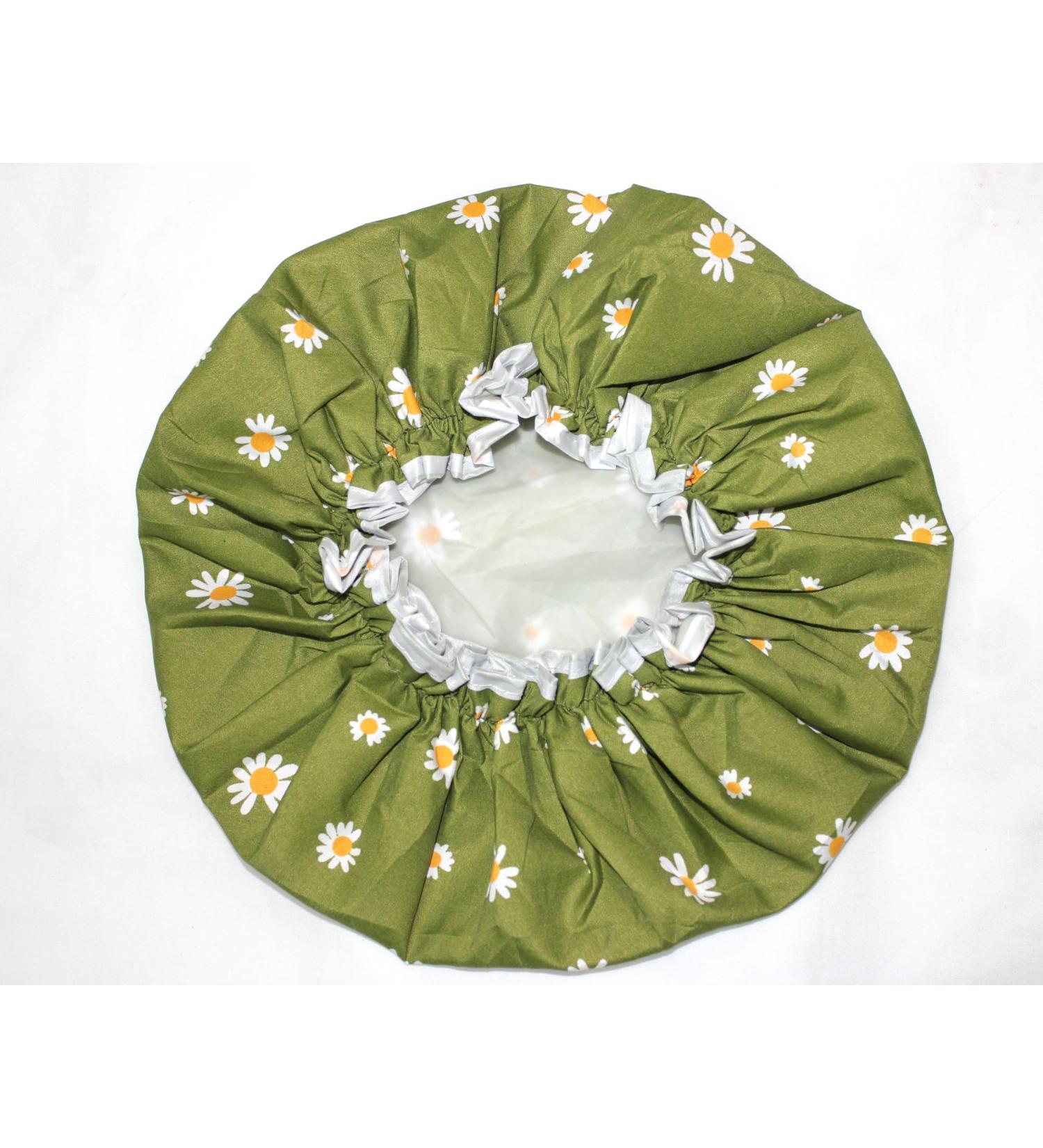 SARG Premium Double Layer Cool Green Design Shower Cap for Women - Reusable & Waterproof - Ideal for Long, Short, and Curly Hair - Buy Online on GoSupps.com