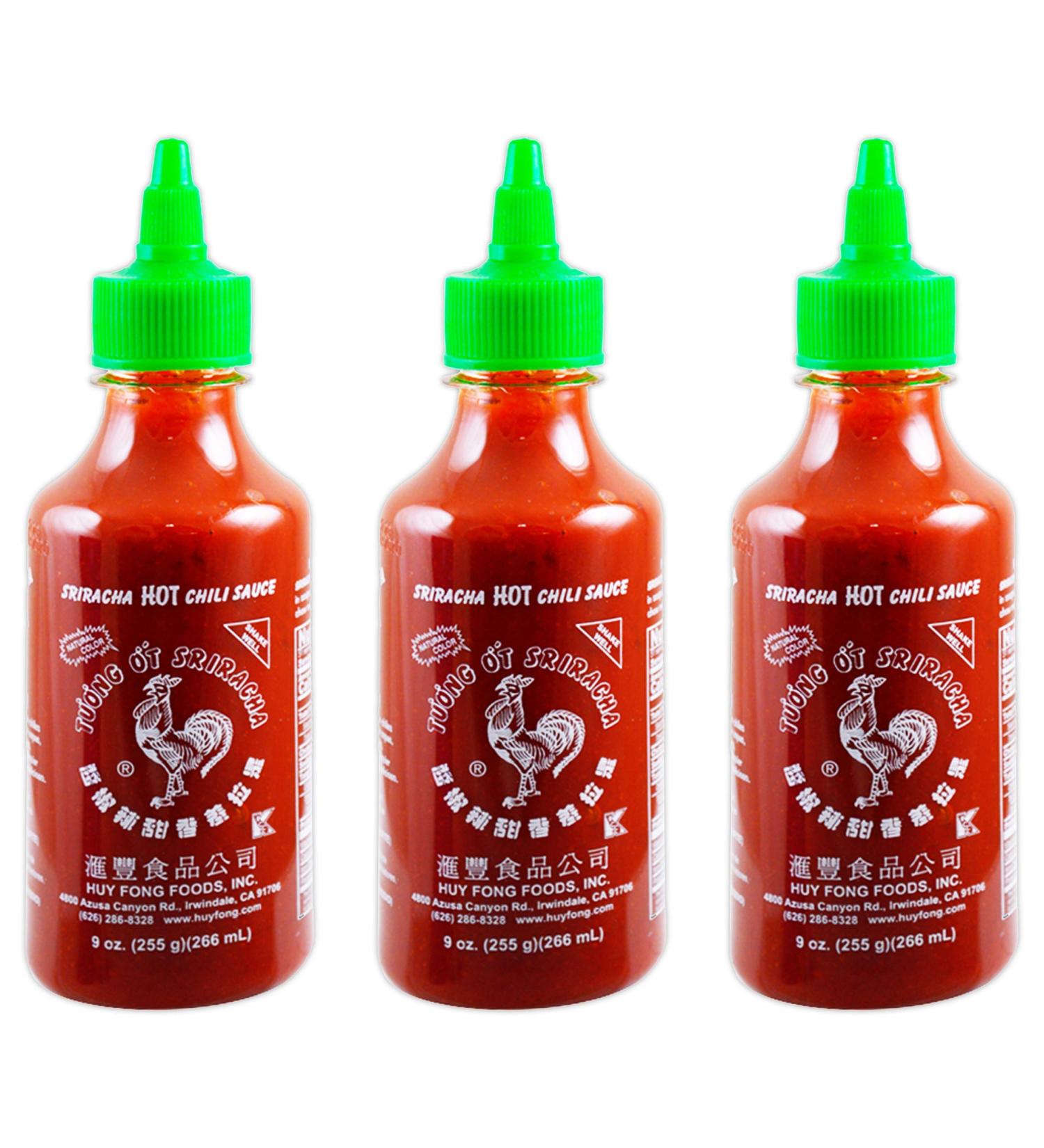 Huy Fong Sriracha Hot Chili Sauce, spice,chili,sriracha 9 Ounce (Pack of 3)