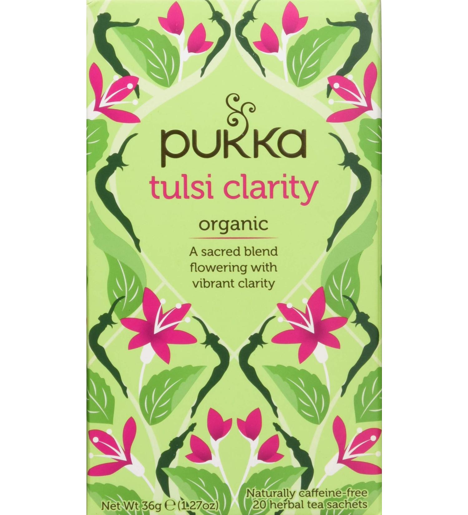 PUKKA Organic Tulsi Clarity Tea - 20 CT | Naturally Boost Focus & Clarity - Buy Online on GoSupps.com