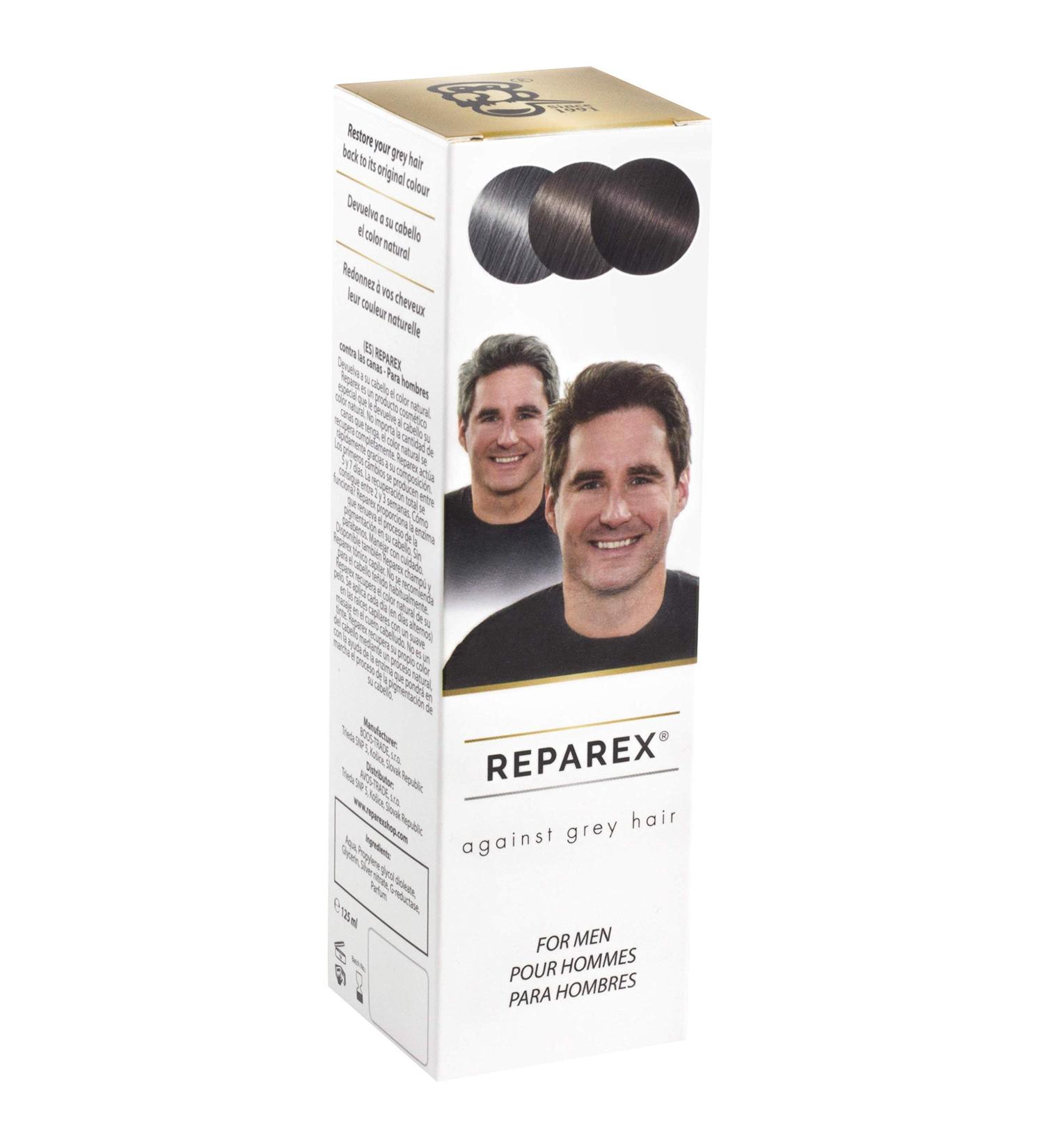 REPAREX Against Grey Hair for Men – Natural Treatment for Grey Roots and Hair – Better than Shampoo or Hair Dye – No More White Hair Coloring – 125 ml