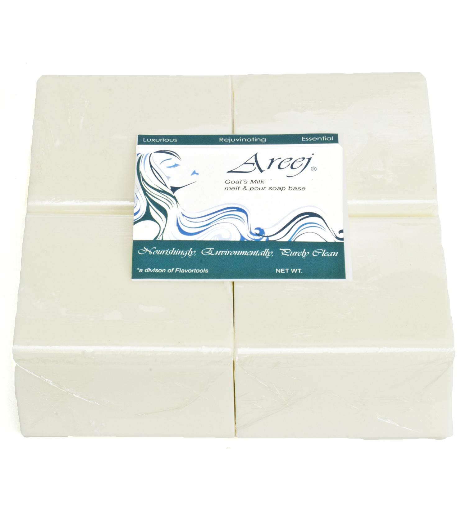 Areej Hypo-Allergenic Biodegradable Goat's Milk Soap Base made with 100% Pure Natural Glycerin - 10 Pounds
