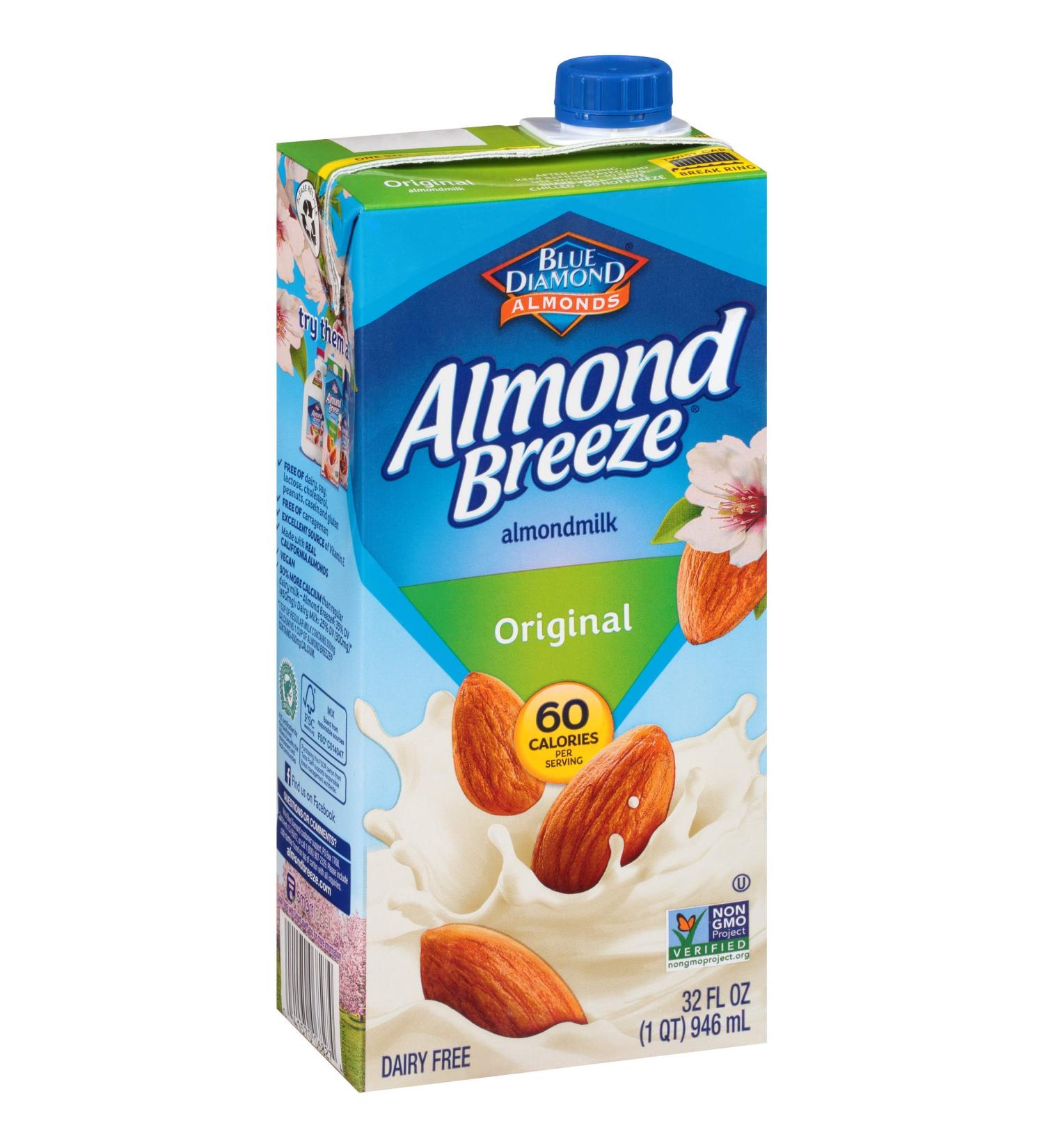 Almond Breeze Dairy-Free Almondmilk Original 32 Fl Oz - Pack of 12 - Buy Online on GoSupps.com