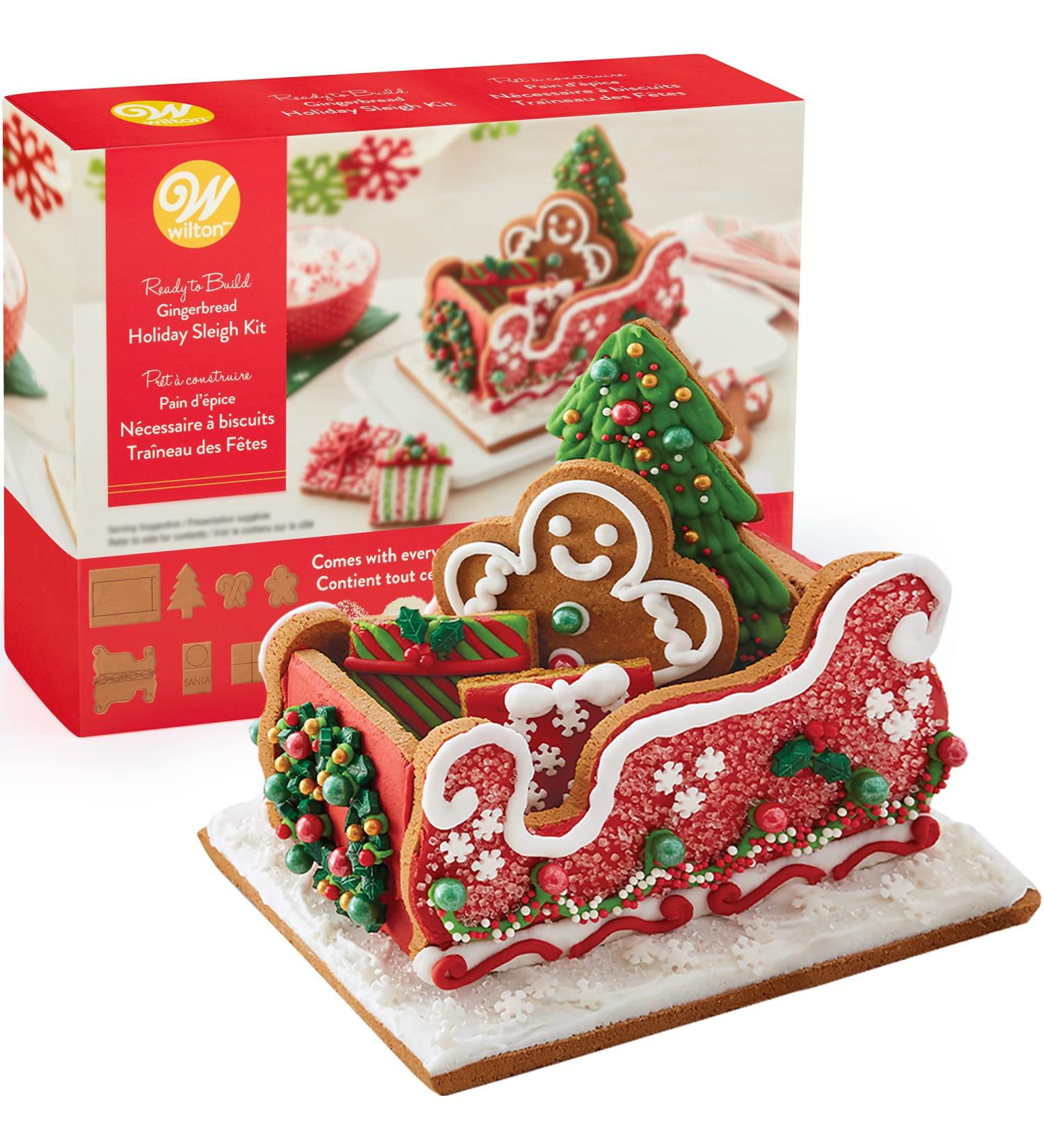 Christmas Sleigh Cookie Decorating Kit with Gingerbread Panels and Candies - Buy Online on GoSupps.com
