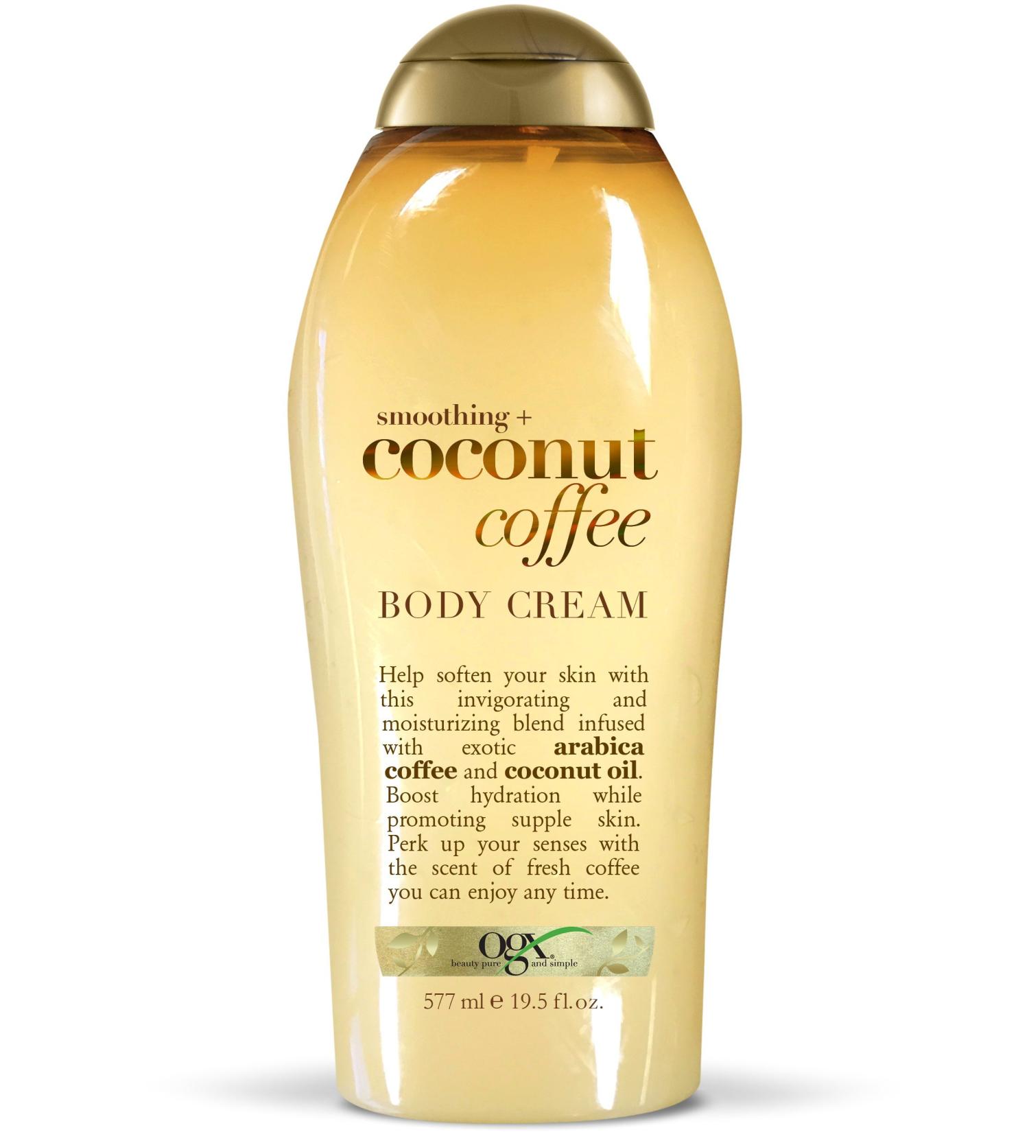 OGX Smoothing Coconut Coffee Body Cream 19.5 oz - Hydrating Body Lotion - Buy Online on GoSupps.com
