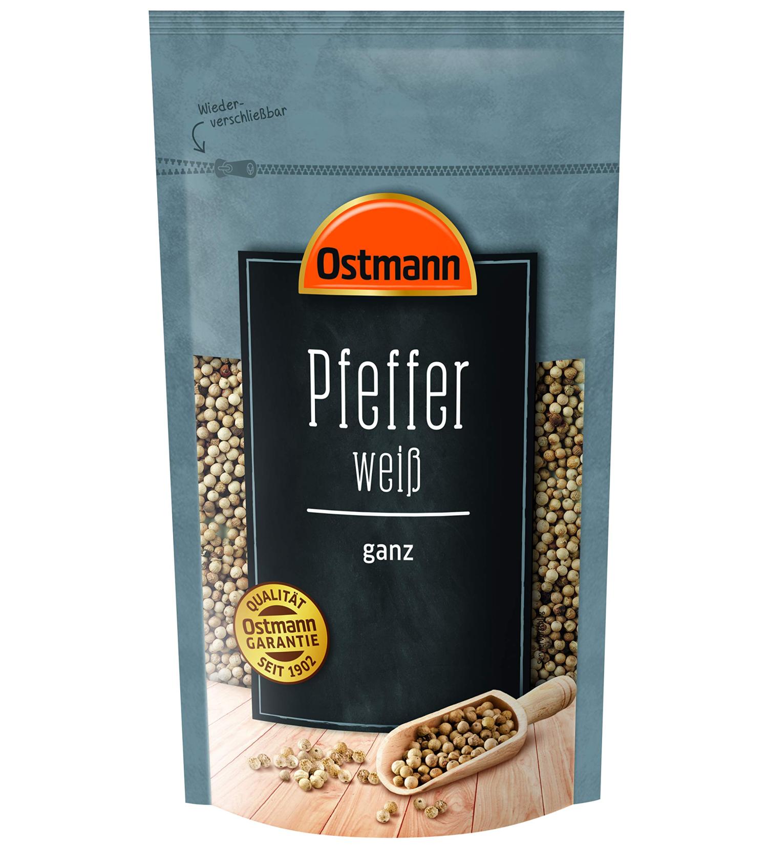 Ostmann White Peppercorns 250g - Premium Whole White Pepper for Spreading & Bright Dishes - Buy Internationally - Buy Online on GoSupps.com