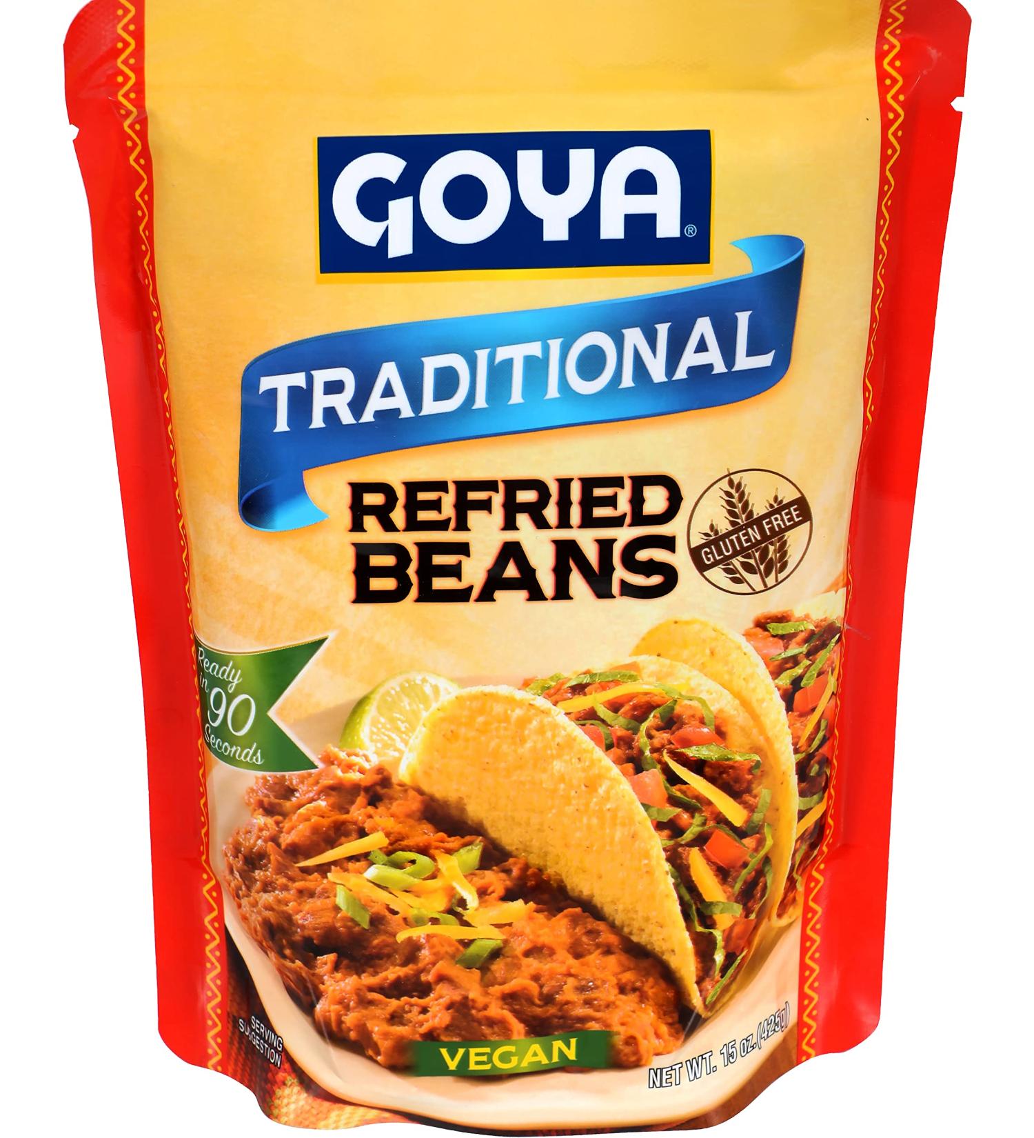 Goya Foods Traditional Refried Pinto Beans Pouch  15 Ounce (Pack of 12) - Buy Online on GoSupps.com