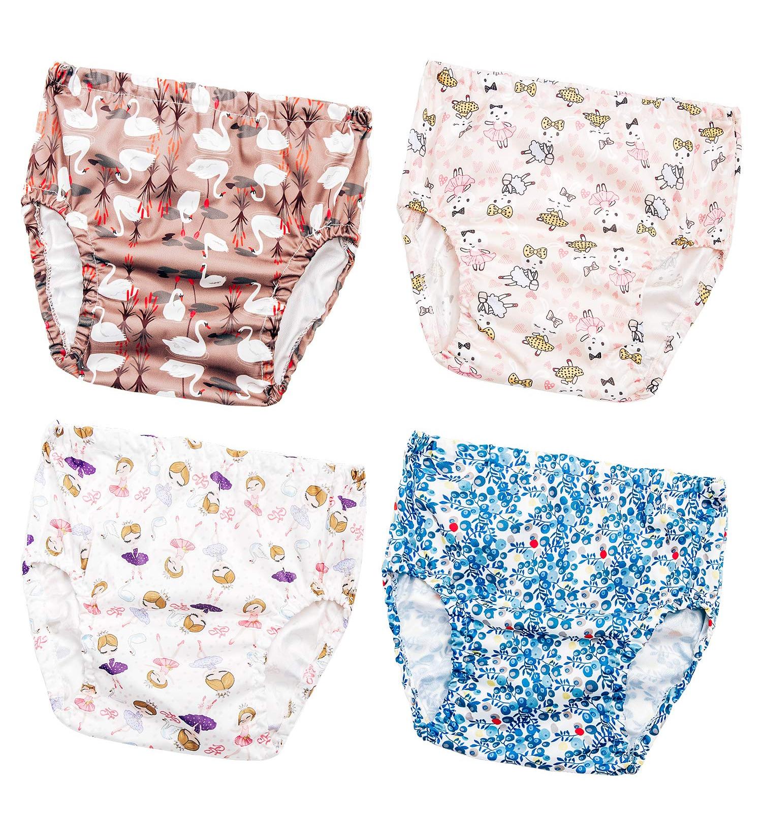 Girls' Plastic Underwear Covers 3T-4T | Pack of 4 Diaper Cover Training Pants | Rubber Pants for Toddlers and Babies - Buy Online on GoSupps.com
