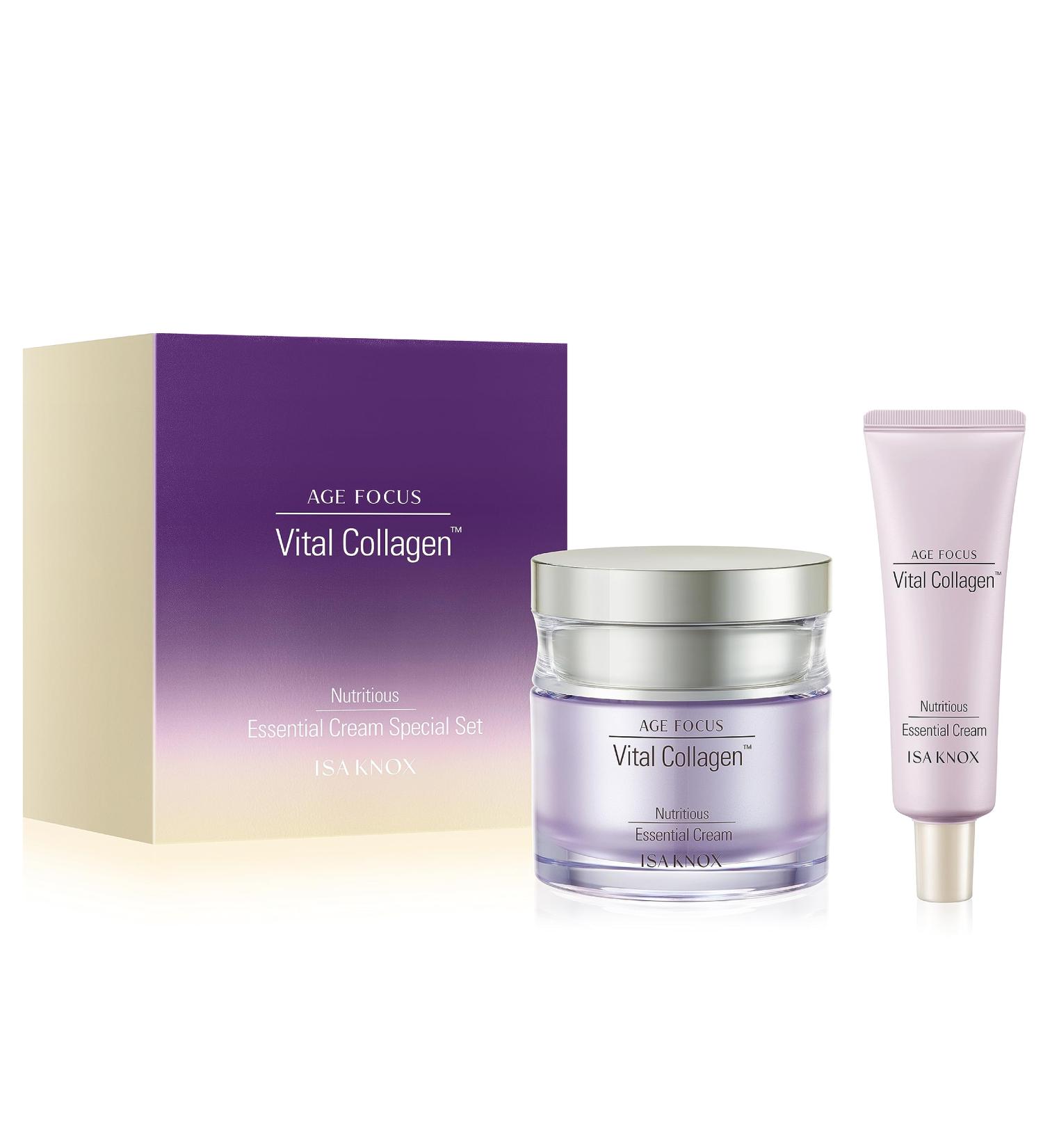 ISA KNOX AGE FOCUS VITAL COLLAGEN Essential Cream (2.4fl oz) - Korean Skin Care Moisturizer by LG Beauty. Hydrolyzed Collagen Vitamins C B12 & E. - Buy Online on GoSupps.com