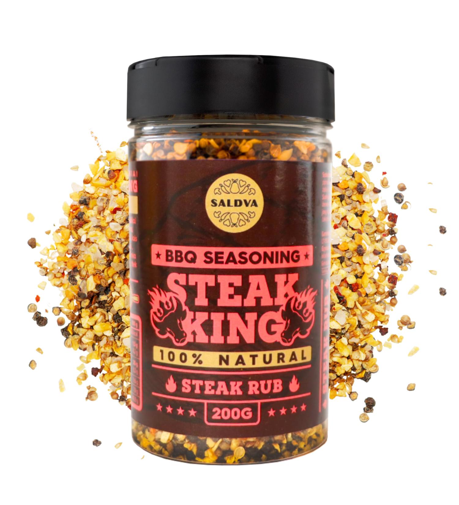 Steak King BBQ Rub - 100% Natural Seasoning for Extraordinary Steaks - Large 200g Jar - Buy Online on GoSupps.com