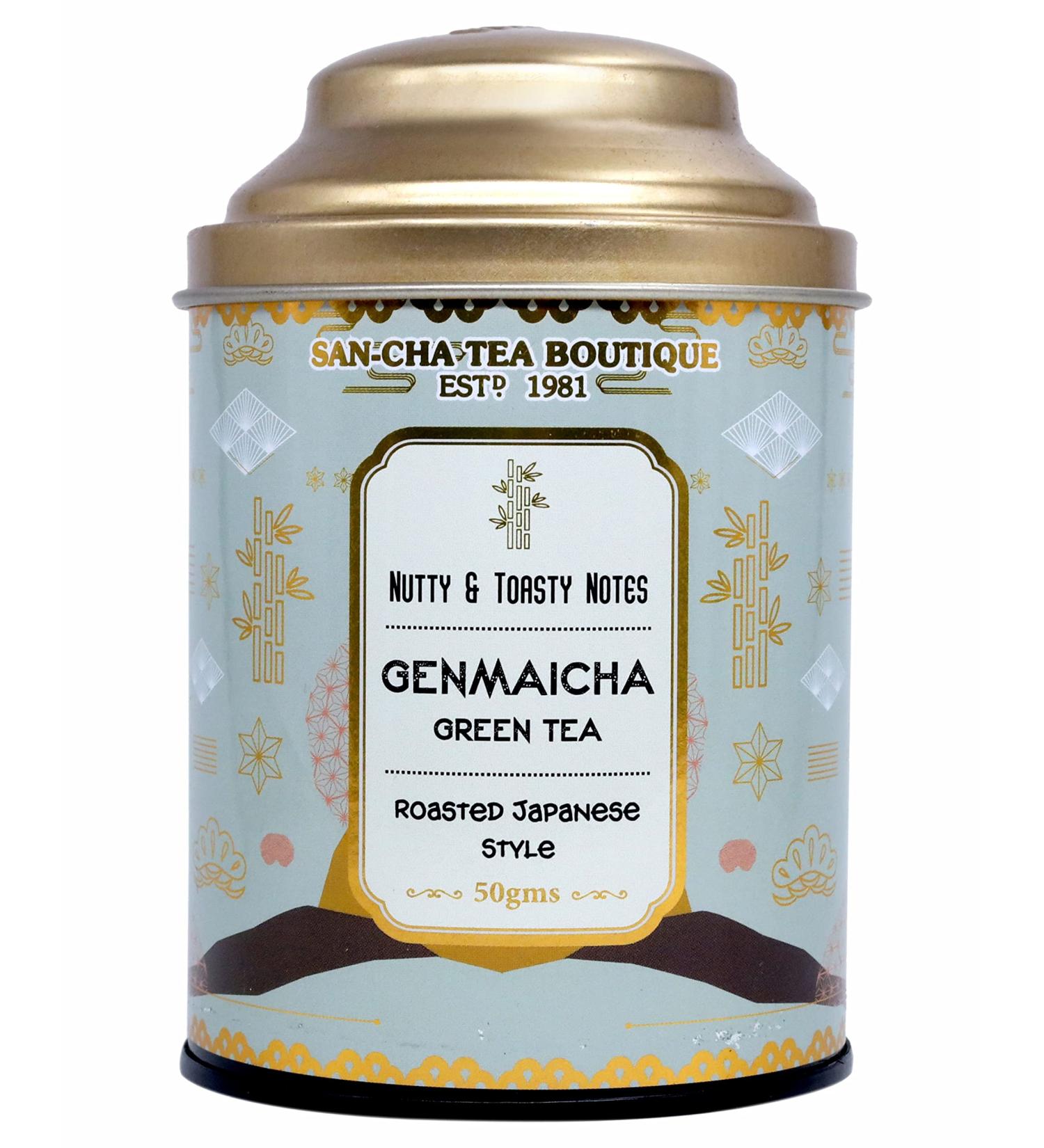 Sancha Tea Boutique Th vert Genmaicha th popcorn riz grill th vert ar me sucr torr fi th vert de style japonais th import Th vert Genmaicha - 50 g de feuilles en vrac - Buy Online on GoSupps.com