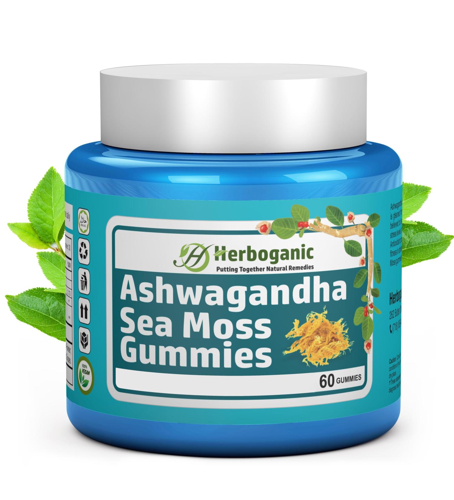 HERBOGANIC Ashwagandha Sea Moss Gummies - 60 Count Ashwagandha 1 Count (Pack of 60) - Buy Online on GoSupps.com